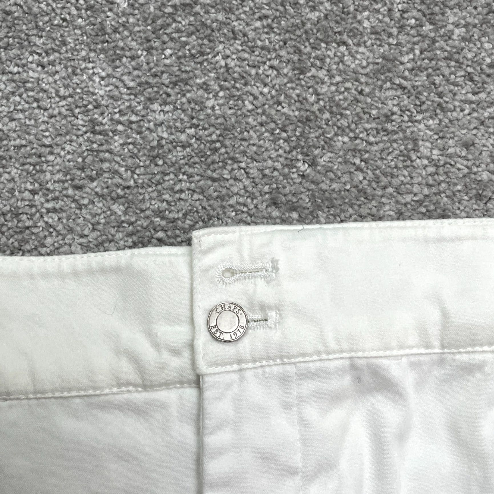 Chaps VINTAGE Chaps Women's Cotton Chino Pants 16 White Mid Rise Straight Leg Casual Workwear Size 38" / US 16 / IT 52 - 3 Thumbnail
