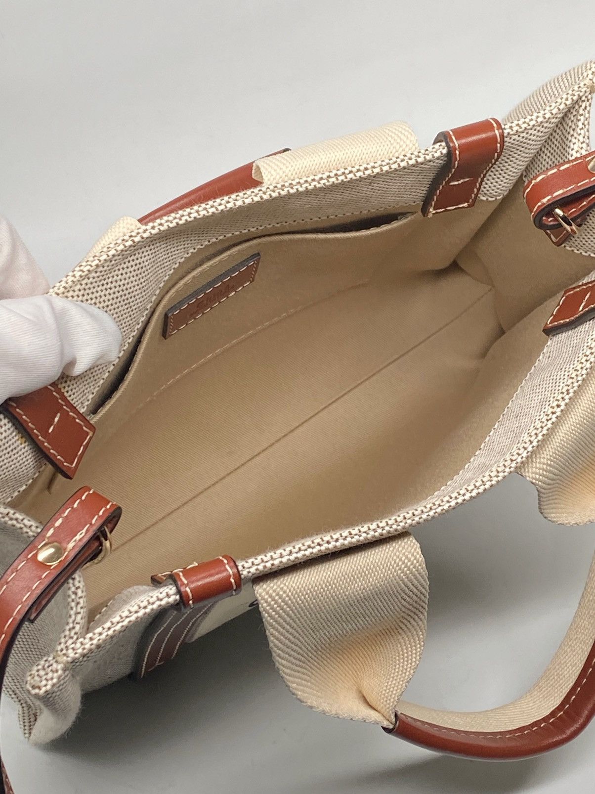 Chloe Chloe Small Woody Canvas Tote Bag Size ONE SIZE - 8 Thumbnail