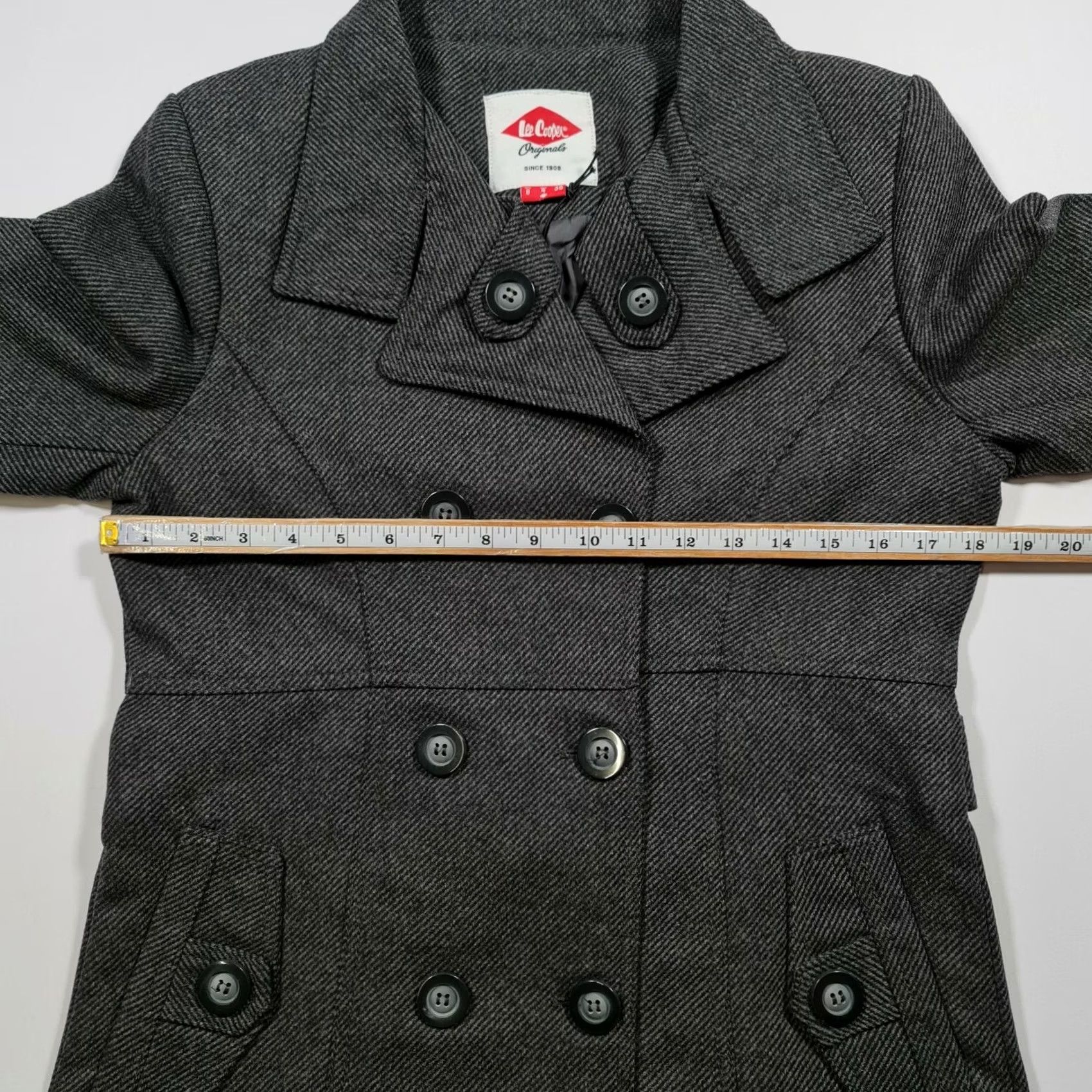 Vintage Lee Cooper Womens Wool Blend Tweed Jacket Grey UK 8 Coat Size M / US 6-8 / IT 42-44 - 4 Thumbnail