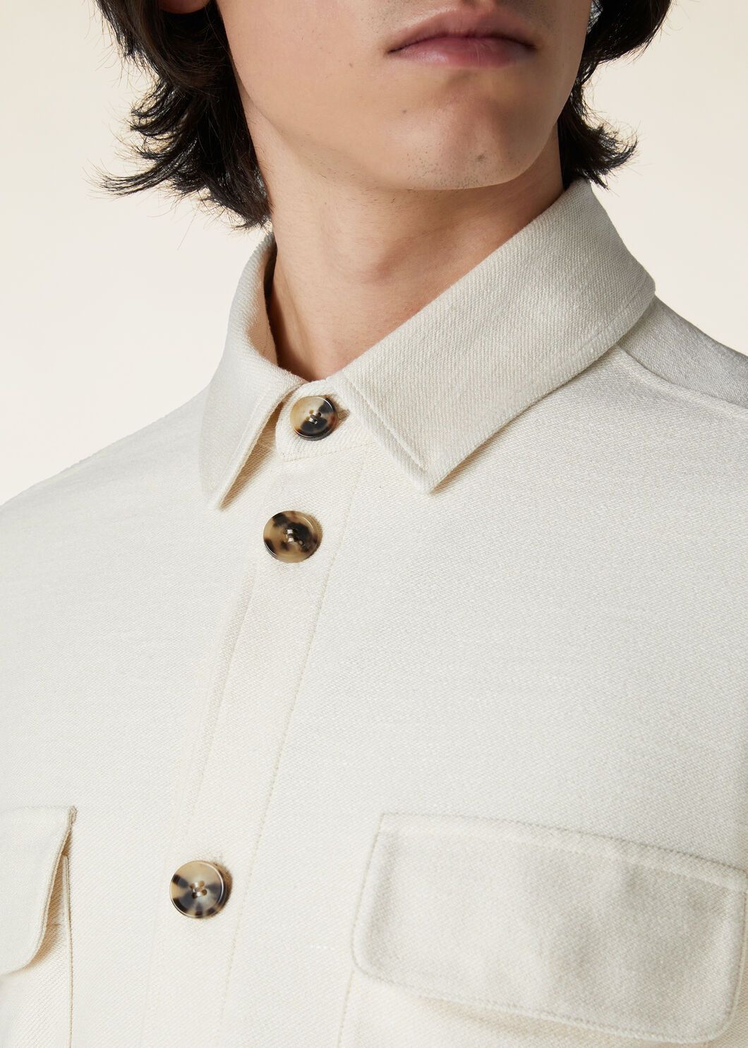 o1w1db10125 FAN9600 Hotaka Overshirt in White