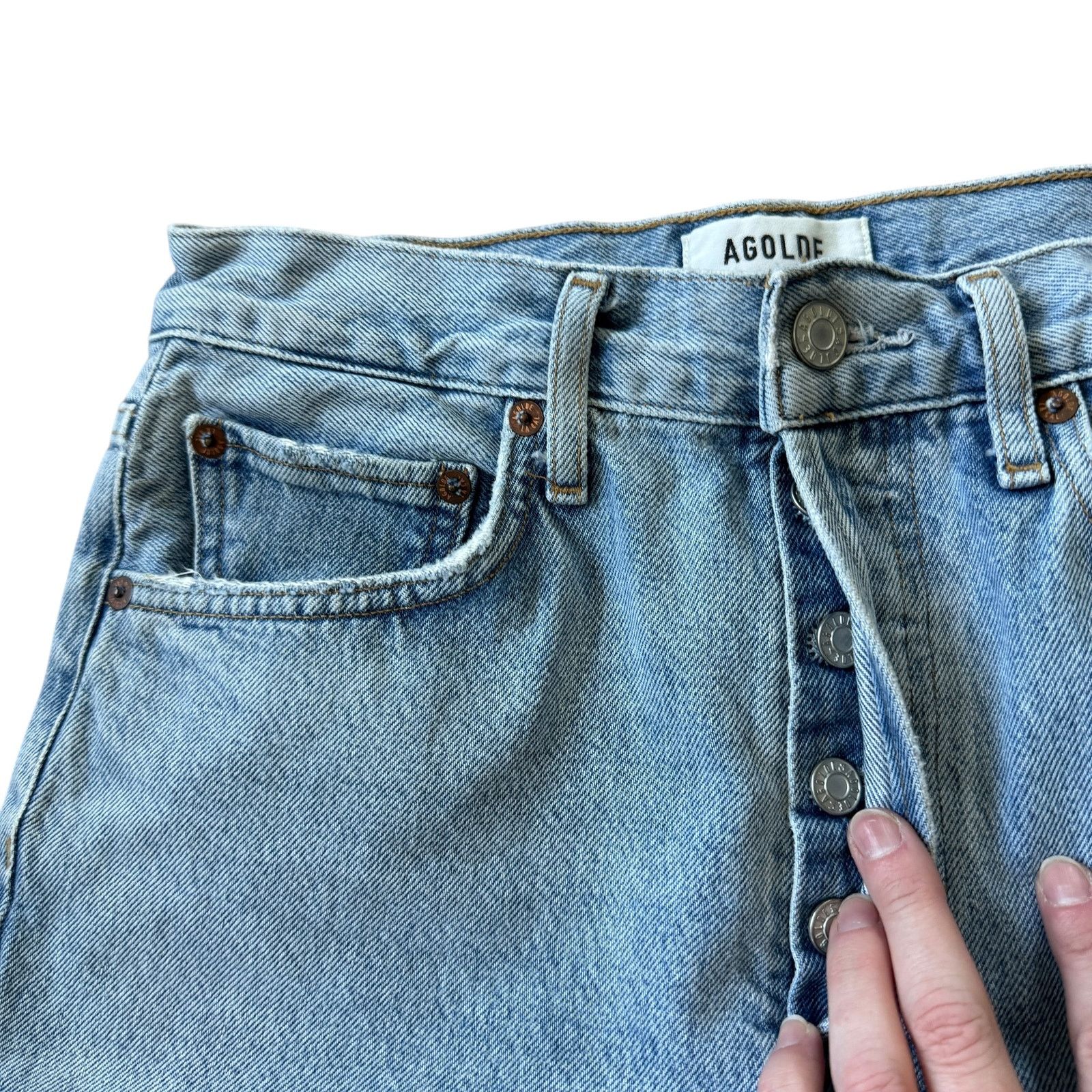 Agolde AGOLDE Riley High Rise Straight Crop Jean Dimension Wash Size 26" / US 2 / IT 38 - 5 Thumbnail