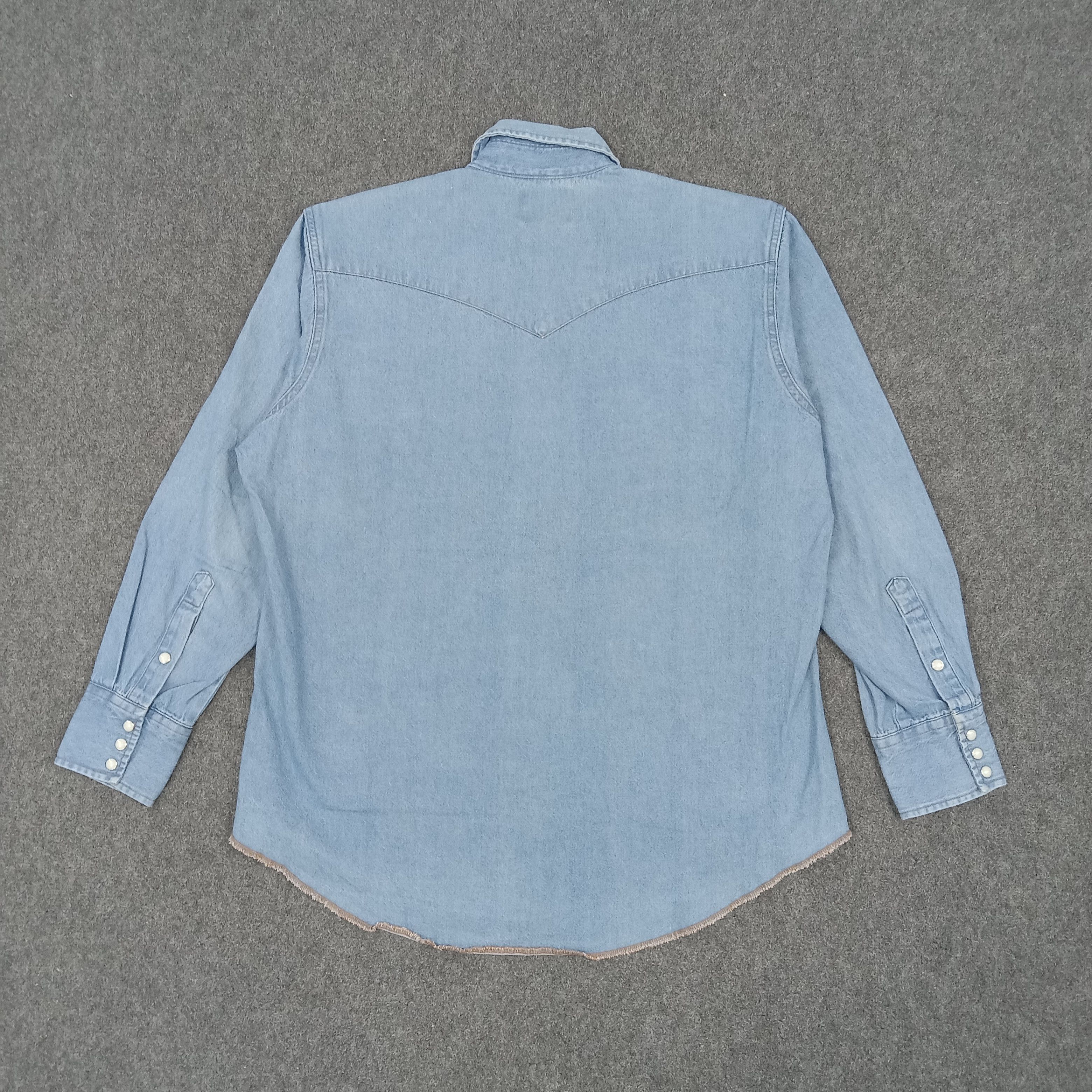 Vintage × Wrangler Wrangler American Denim Style Long Sleeve Shirt Size US L / EU 52-54 / 3 - 5 Thumbnail