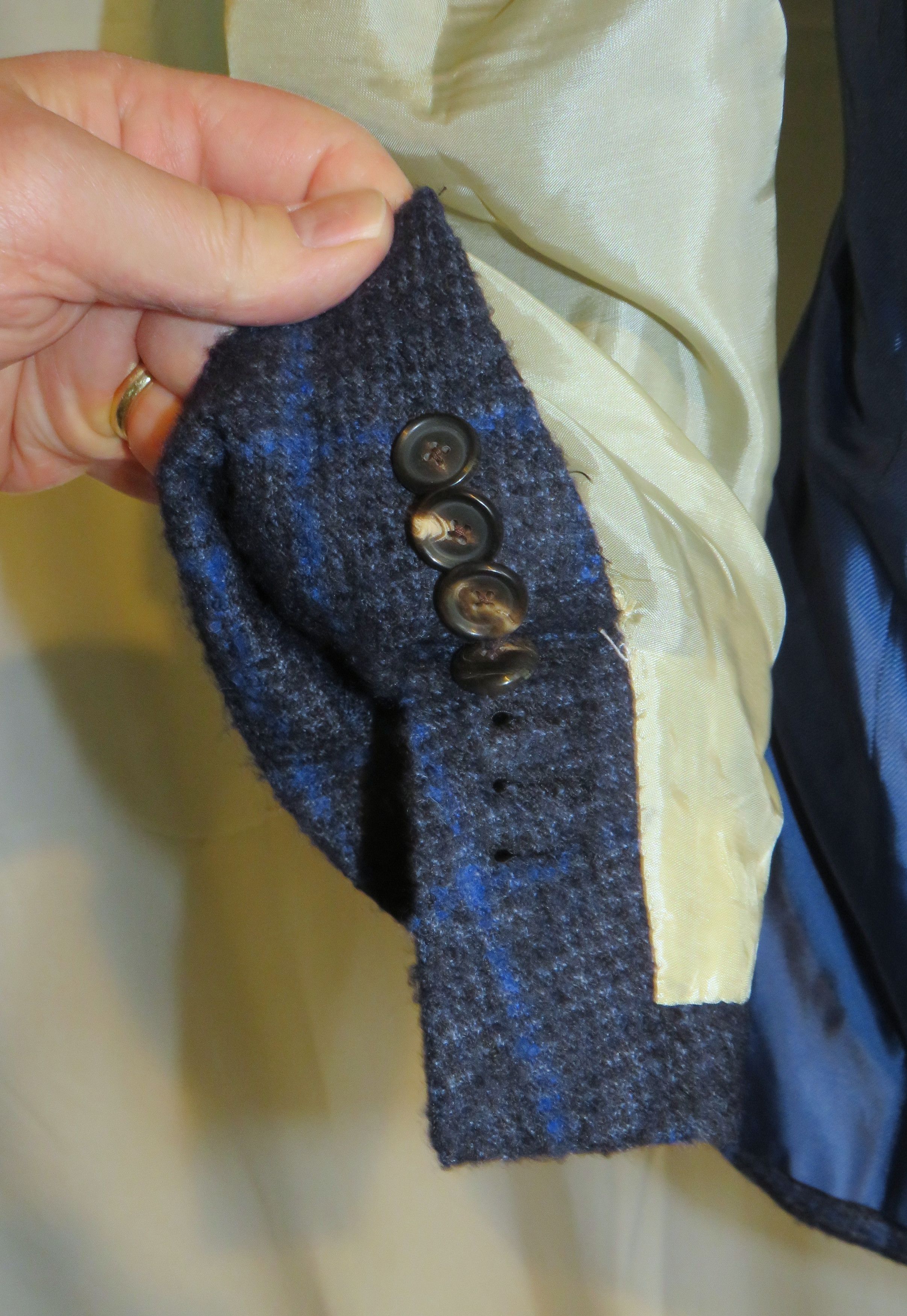 Cesare Attolini Handmade Alpaca Blend Gray & Blue Plaid Flannel Blazer 40R Size 40R - 9 Thumbnail