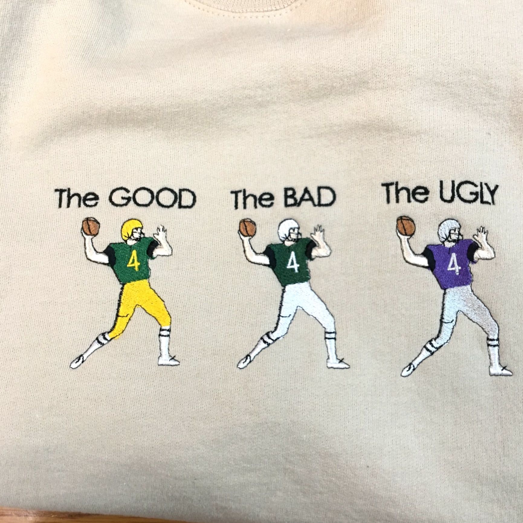 Jerzees Jerzees Men Sweatshirt Beige Long Sleeve Pullover Crew Neck Regular Size M Active Wear The Good Bad Ugly 50% Cotton 50% Polyester Mens Size US M / EU 48-50 / 2 - 4 Thumbnail