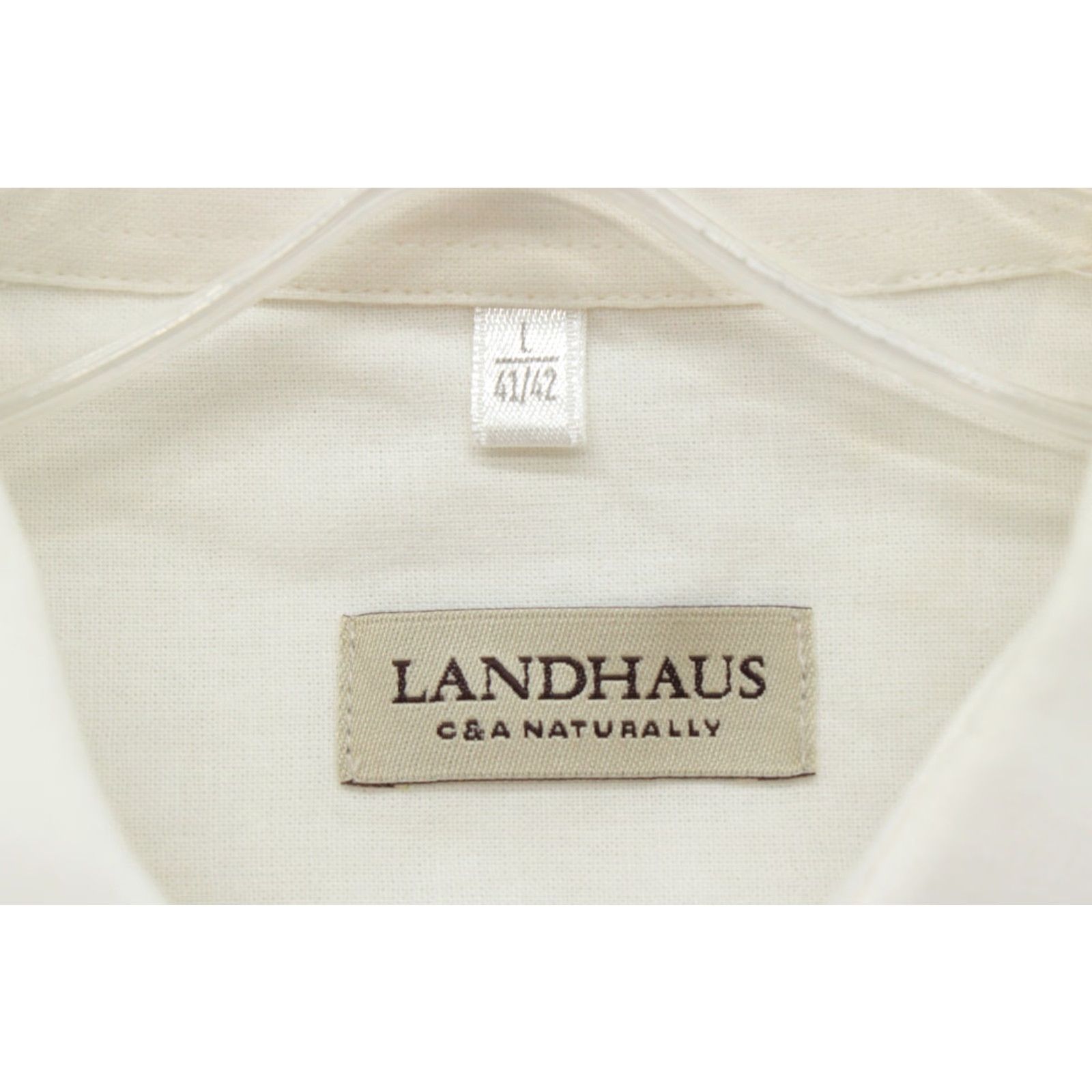 Vintage VINTAGE Landhaus Shirt Men's Large Long Sleeve Button Up Embroidered Star 100% Cotton Beige Size US L / EU 52-54 / 3 - 5 Thumbnail