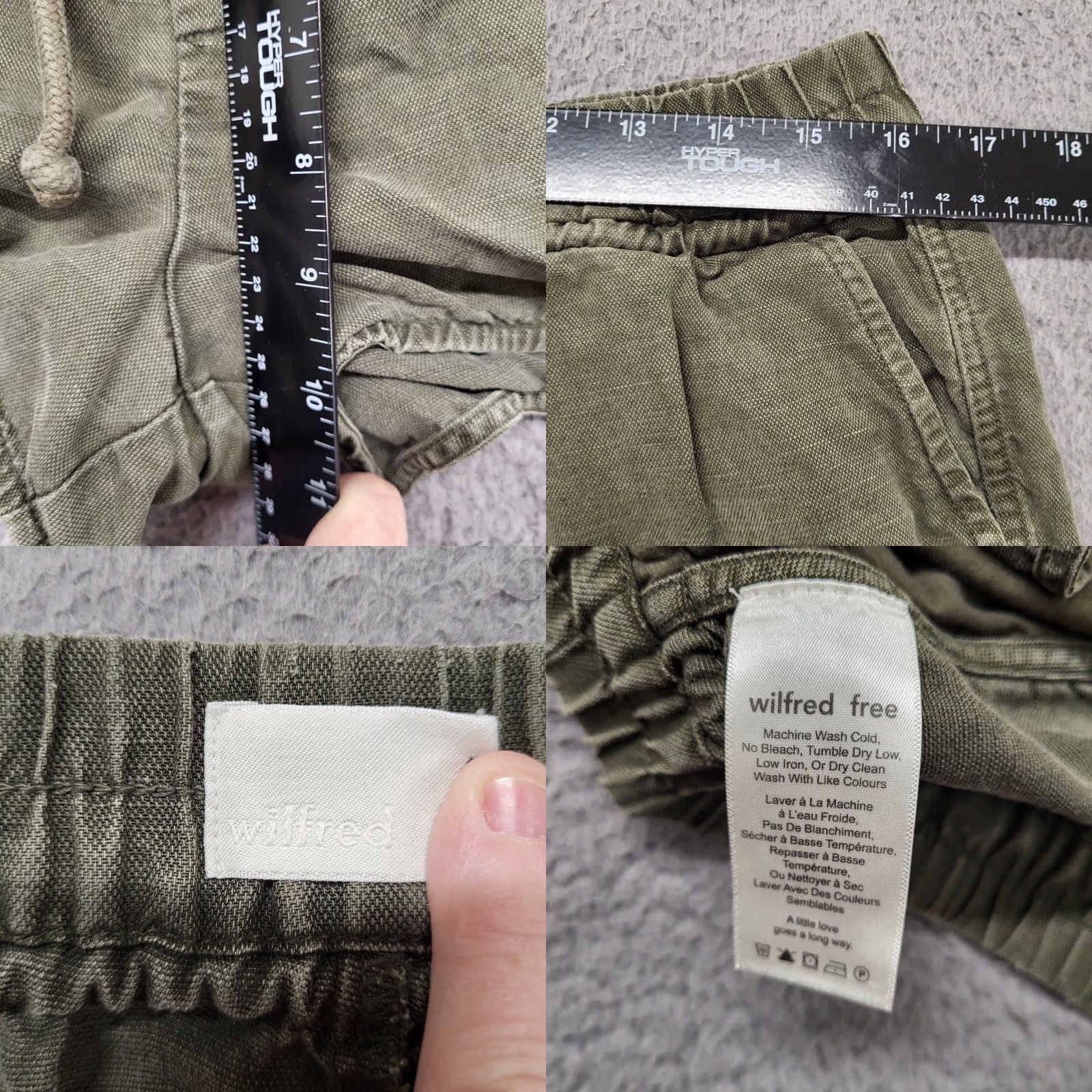 Vintage Wilfred Free Shorts Women's L Army Green Linen Blend Pockets Summer Green Casual Travel Chino Size 36" / US 14 / IT 50 - 8 Thumbnail