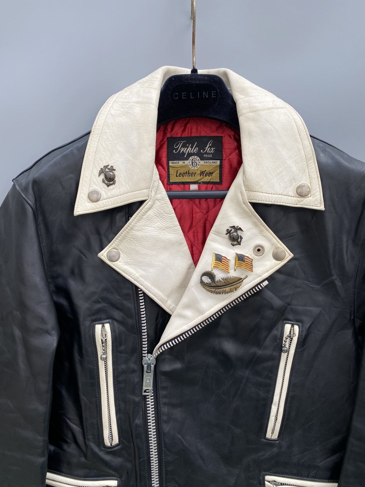 Vintage Triple 6- 666- Double Rider Leather Jacket Size US S / EU 44-46 / 1 - 4 Thumbnail