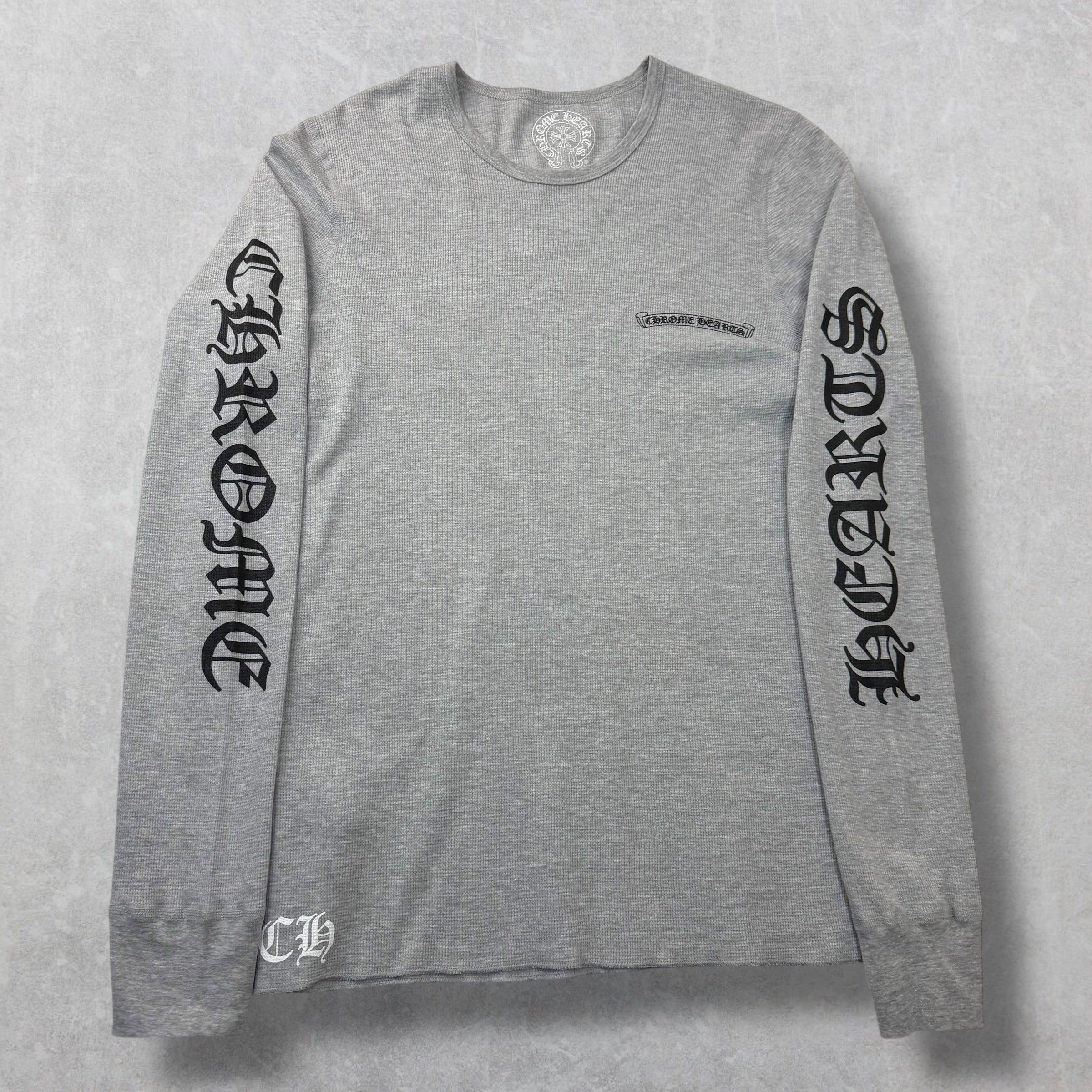 Chrome Hearts Chrome Hearts Scroll Logo Grey Thermal L/S Tee XL Size US XL / EU 56 / 4 - 1 Thumbnail