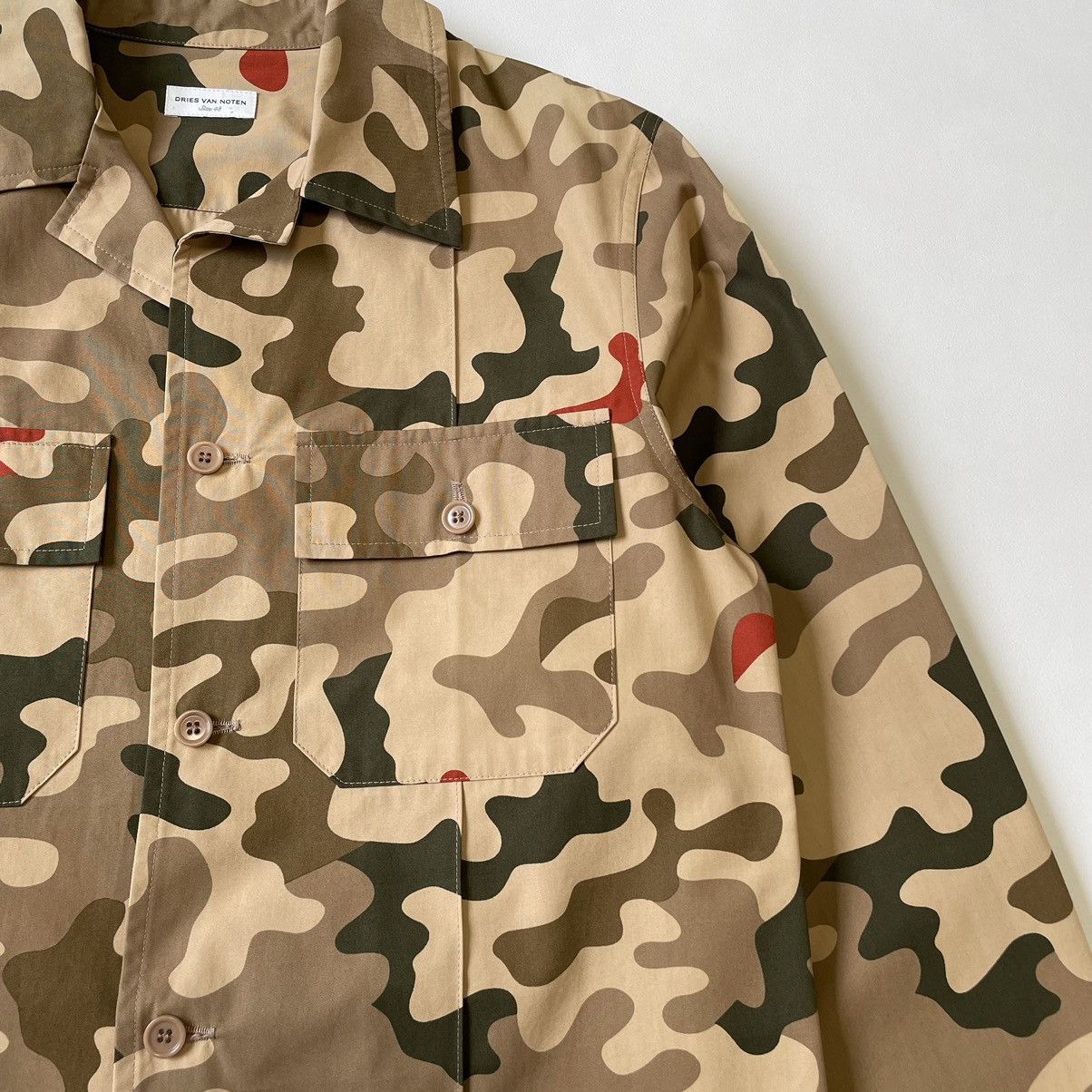 Dries Van Noten Sample ‘Desert Camo’ Print Utility Shirt Size US M / EU 48-50 / 2 - 5 Thumbnail