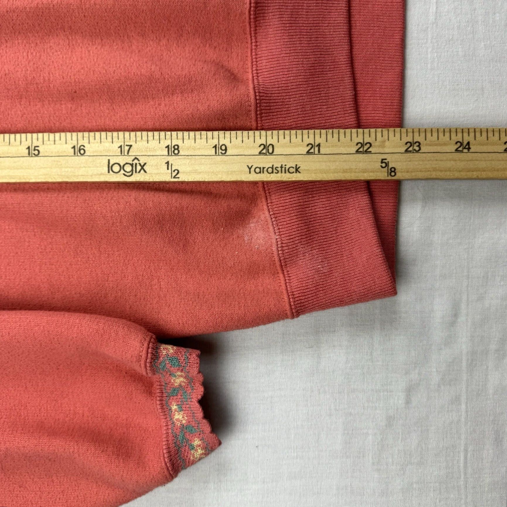VINTAGE Madeira Sweatshirt Womens M Orange Floral 90s Lady Flower Accents Crew Neck Pullover