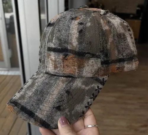 Japanese Brand Streetwear retro punk vintage distressed raw plaid check cap Size ONE SIZE - 7 Thumbnail