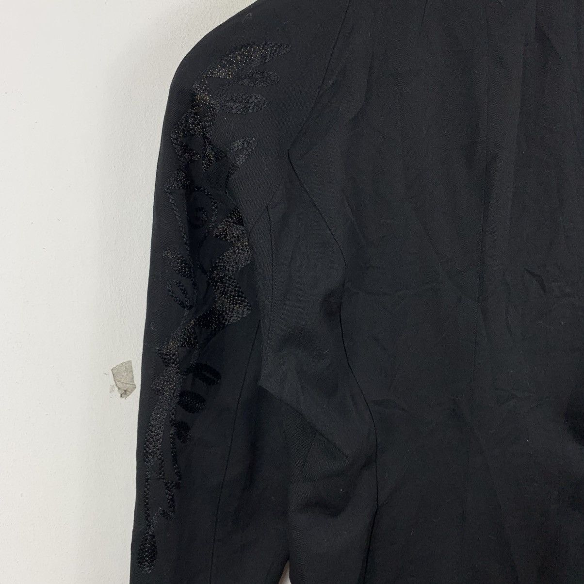 Kansai Yamamoto Vintage 80s KANSAI YAMAMOTO 02 Embroidered Crop Blazer Coat Size S / US 4 / IT 40 - 5 Thumbnail