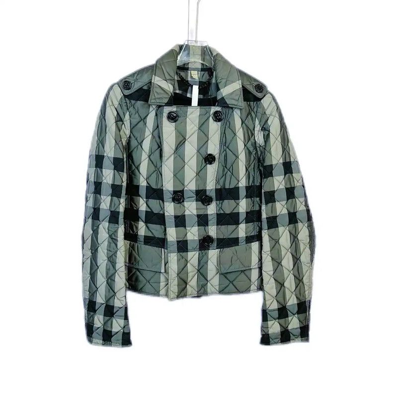 Burberry Burberry Green Checkered Cotton Jacket Size S / US 4 / IT 40 - 1 Thumbnail