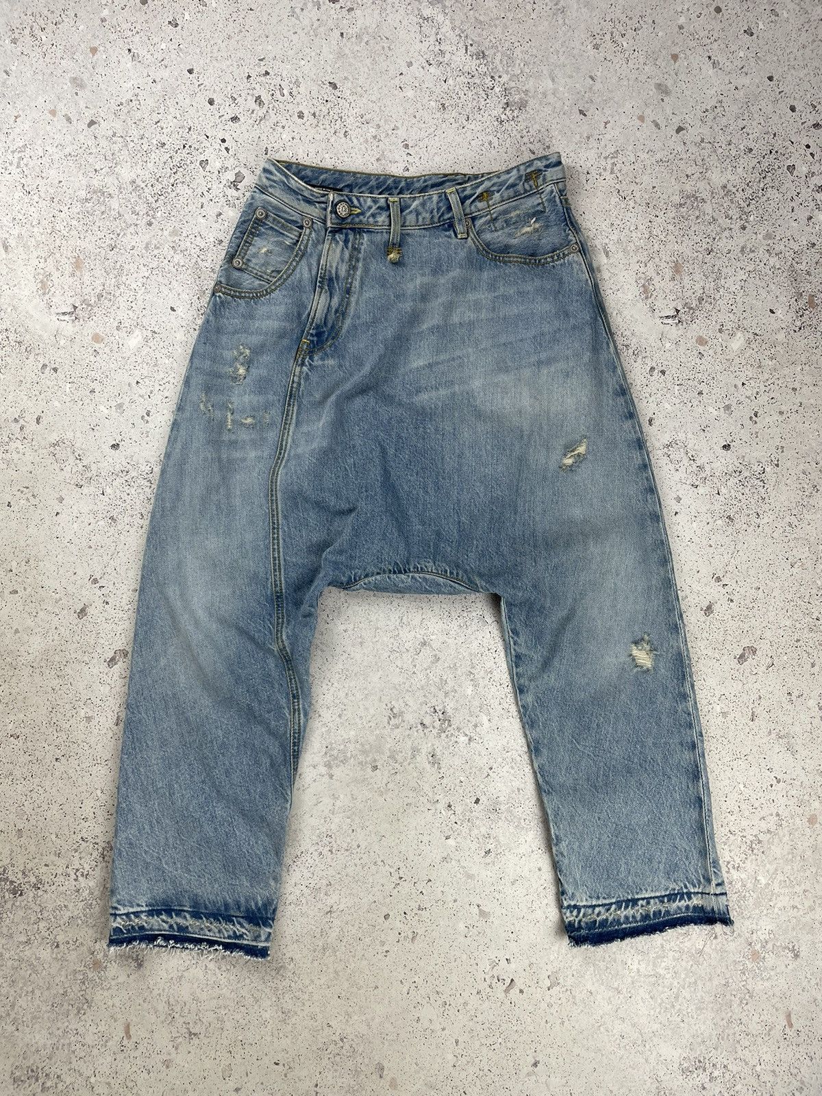 image of Avant Garde R13 Blue Twister Cropped Denim Jeans, Women's (Size 24)