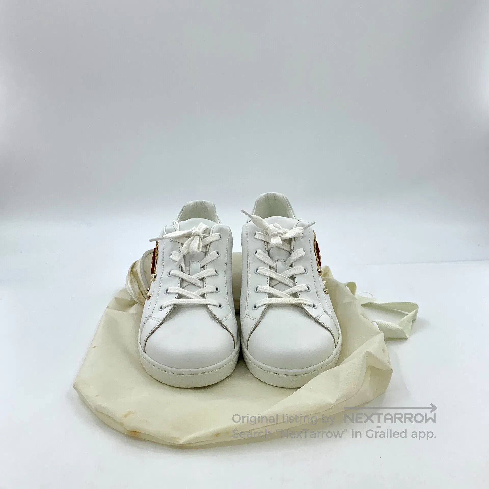 Dolce & Gabbana Dolce Gabbana White Heart Stud Design Laced Casual Flat Sn Size US 5.5 / IT 35.5 - 8 Thumbnail