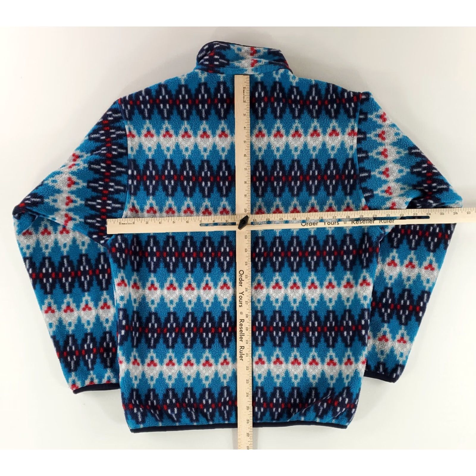 Patagonia Patagonia Synchilla Snap T Fleece Geometric Patterned Blue White Red Mens S Blue Geometric Patterned Fleece Mens S Size US S / EU 44-46 / 1 - 8 Thumbnail