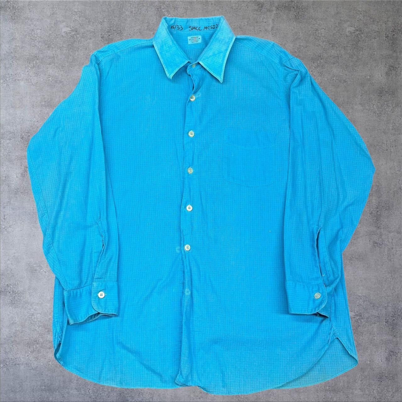 Arrow × Vintage 1970s Vintage Blue Button Up Shirt Size US L / EU 52-54 / 3 - 1 Thumbnail