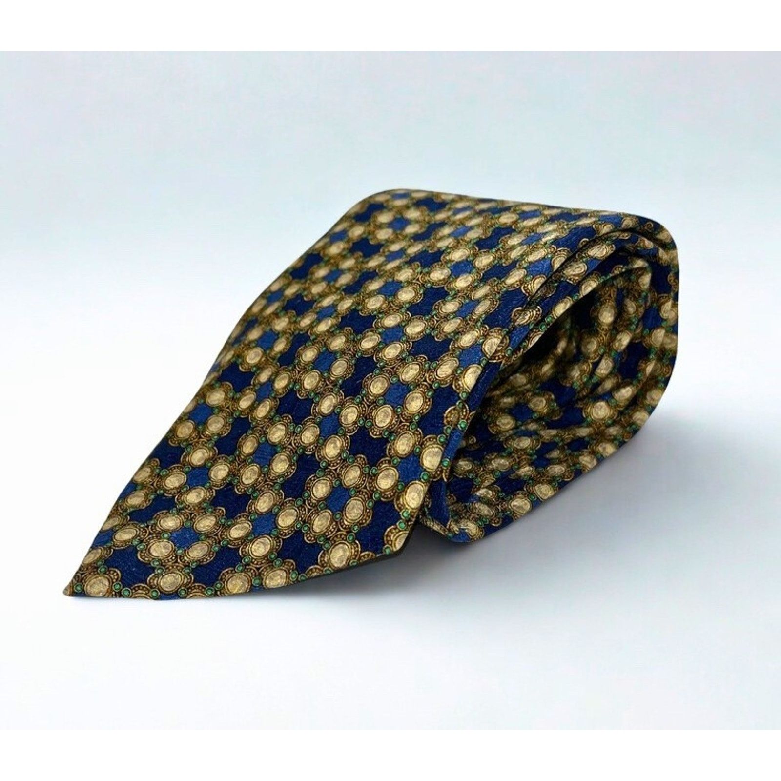Valentino Valentino Cravatte Vintage Silk Tie Medallion Pattern Size ONE SIZE - 4 Thumbnail