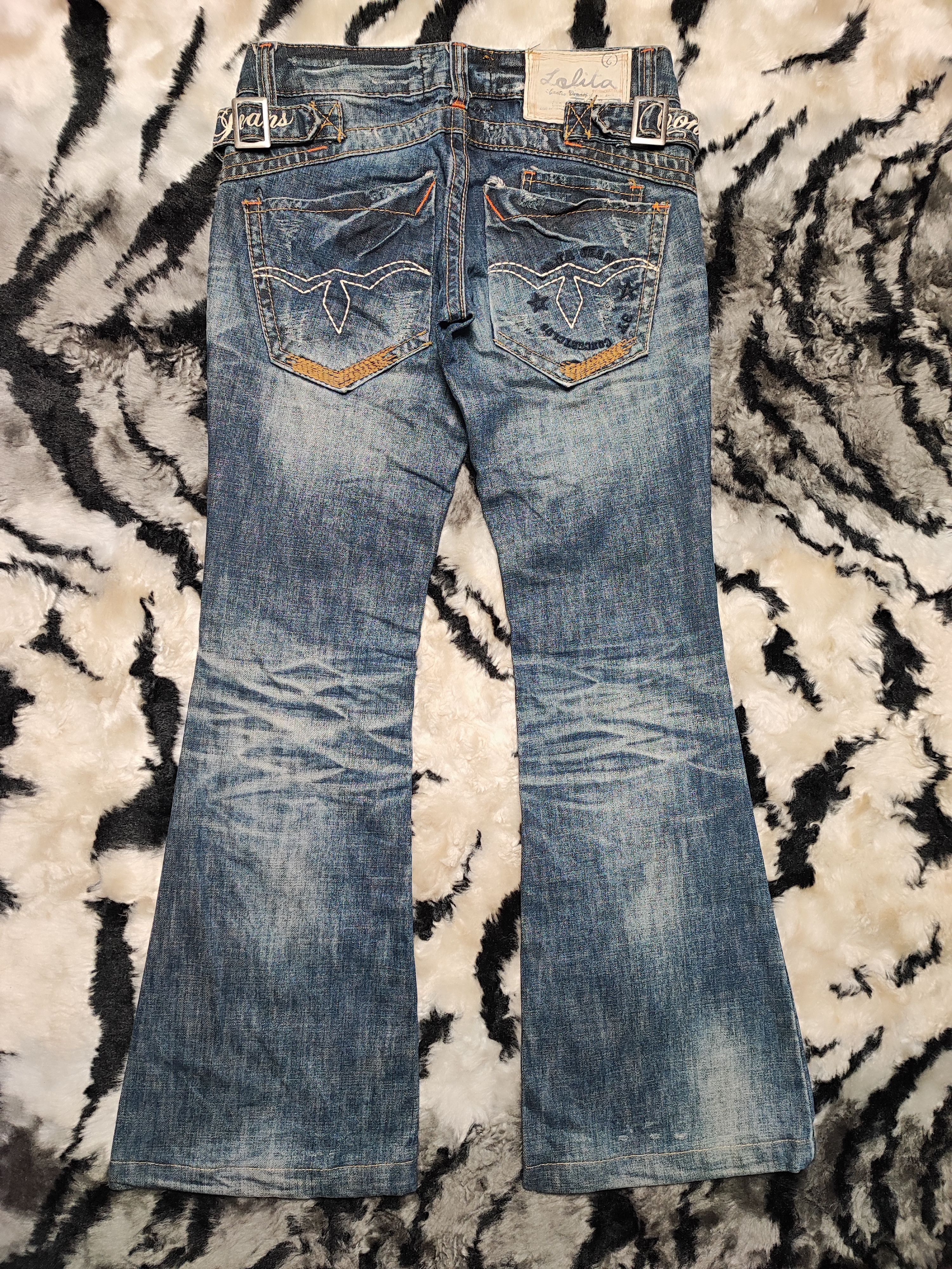 If Six Was Nine Vintage Japanese Flare Lolita Jeans Size 28" / US 6 / IT 42 - 19 Thumbnail