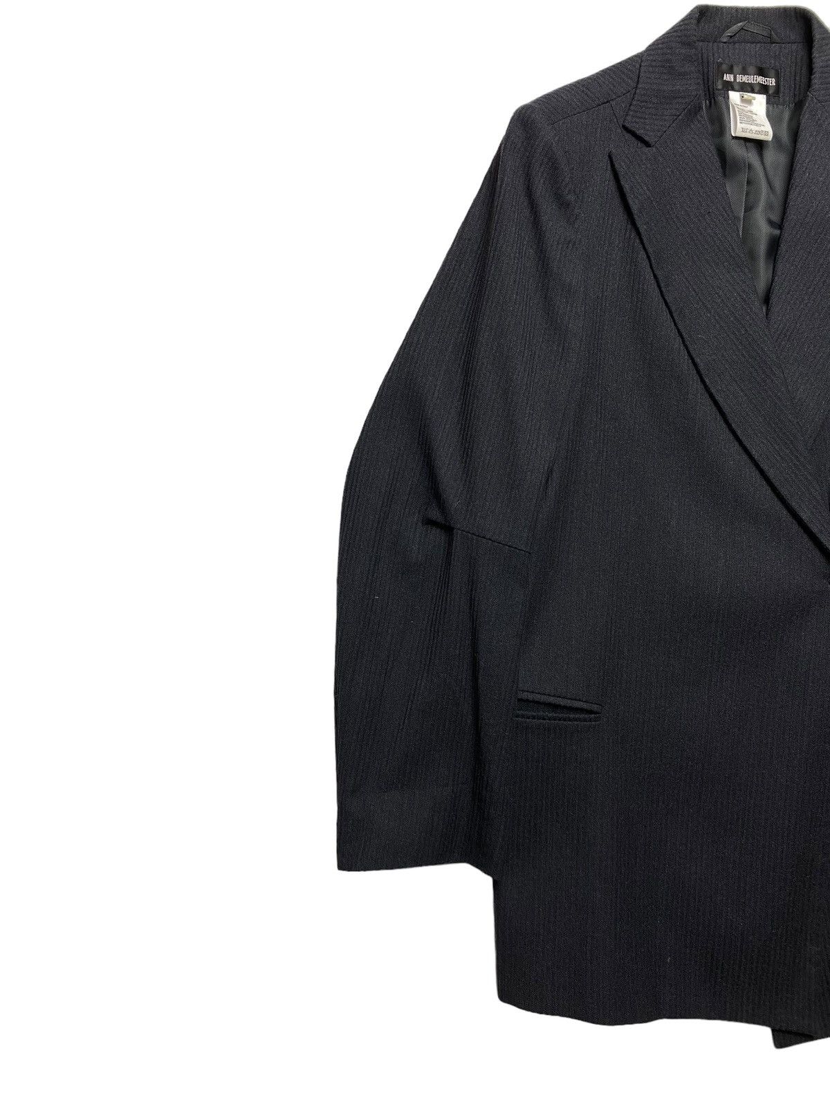 Ann Demeulemeester 🔥VERY RARE🔥 ANN DEMEULEMEESTER Black striped Suit blazer Size XS / US 0-2 / IT 36-38 - 2 Thumbnail