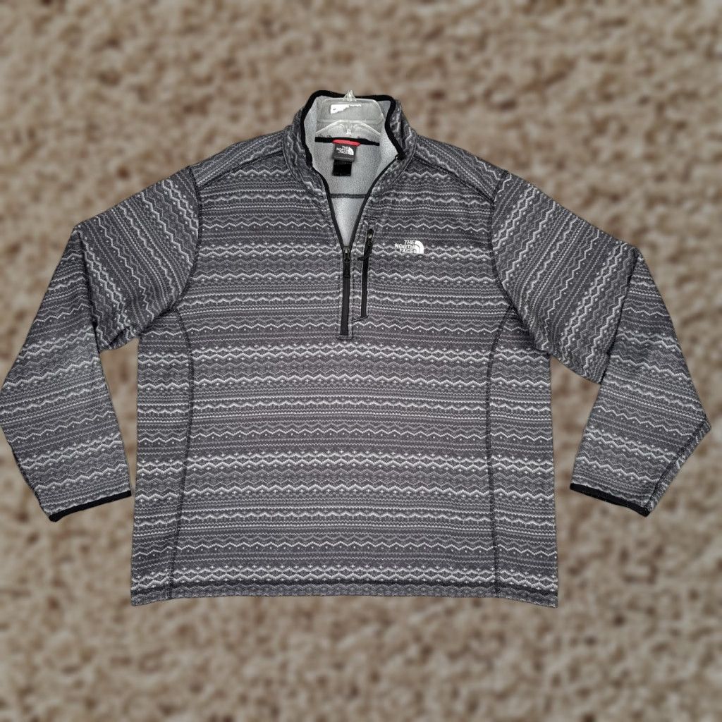 The North Face The North Face Sweater Men XL Gray Fleece 1/4 Zip Pocket Southwest Aztec Pattern Size US XL / EU 56 / 4 - 1 Thumbnail