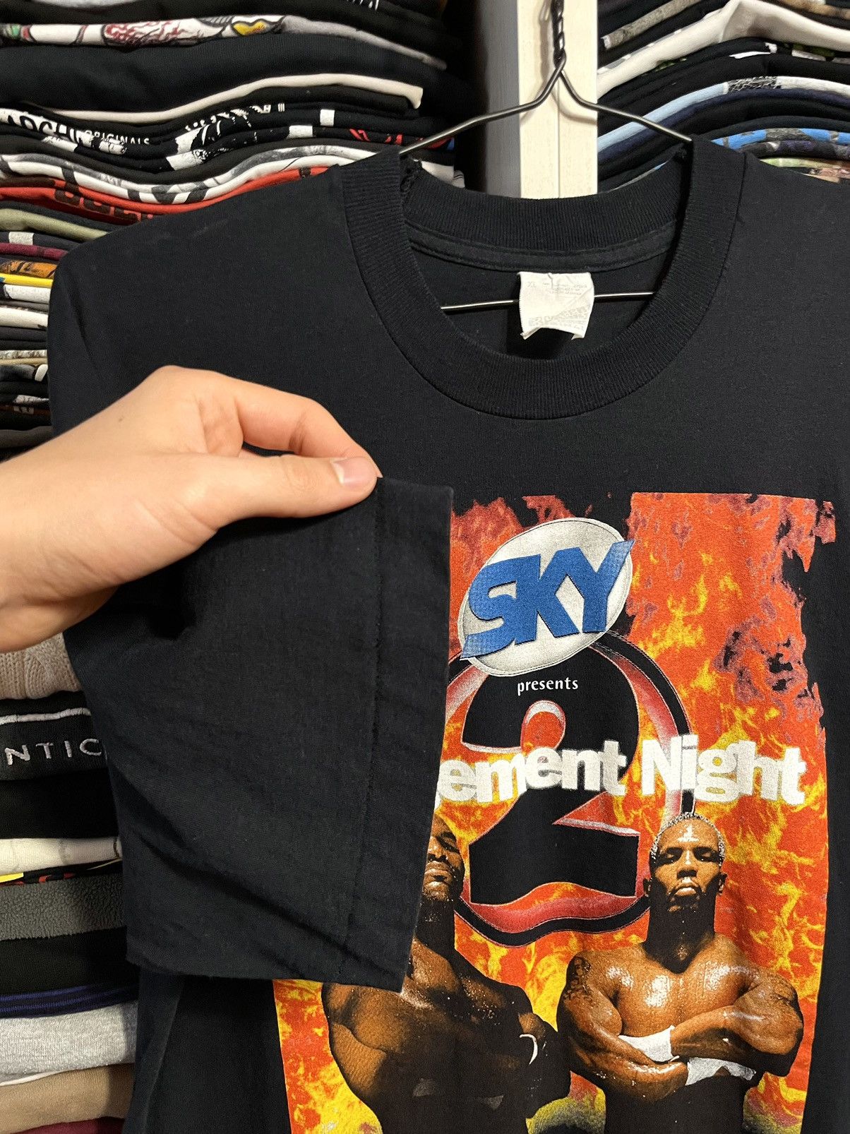 Vintage Vintage 90s Mike Tyson VS Holyfield Judgement Night T-Shirt Size US XL / EU 56 / 4 - 3 Thumbnail