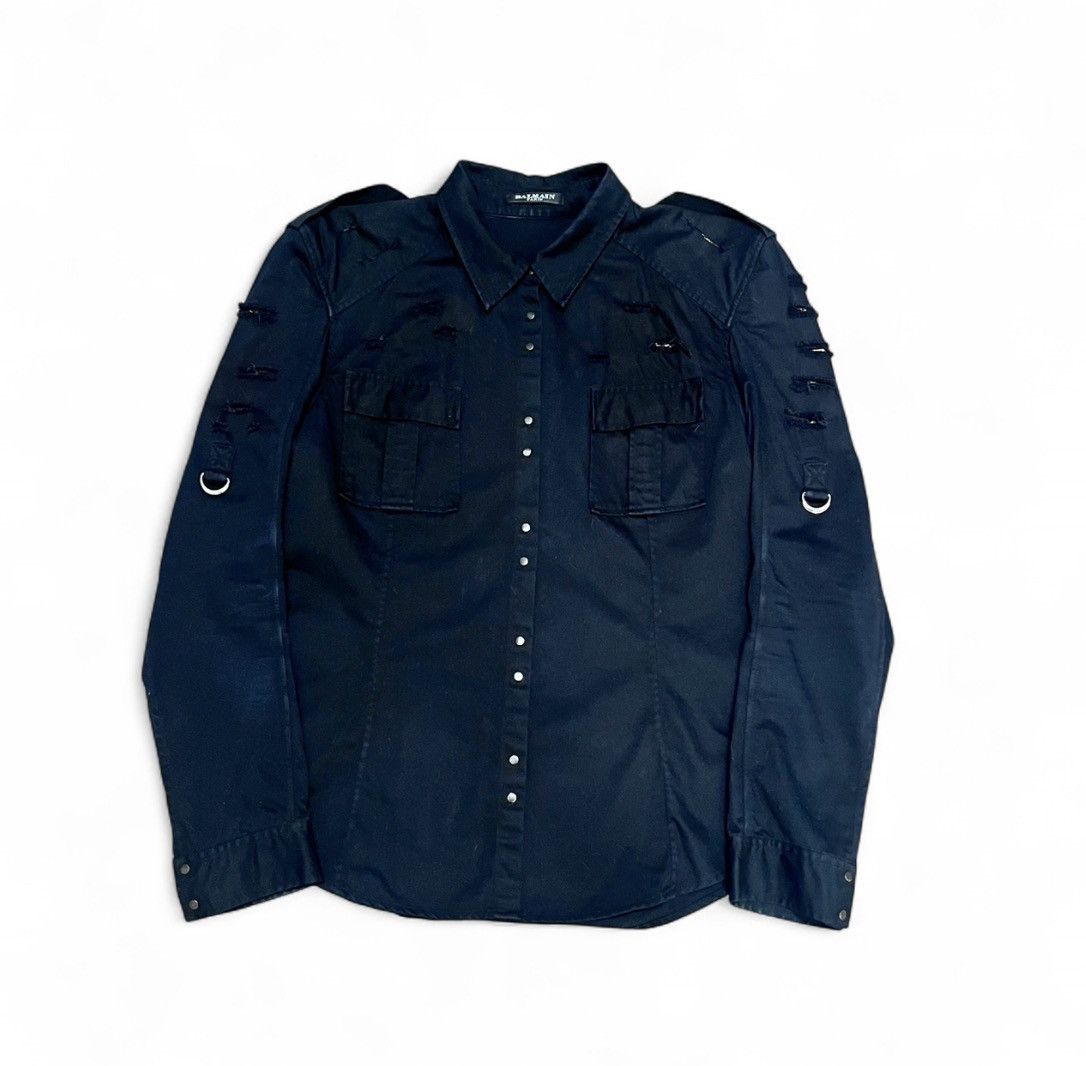 Balmain Rare 2011 Balmain distressed chain mall shirt Size M / US 6-8 / IT 42-44 - 3 Thumbnail