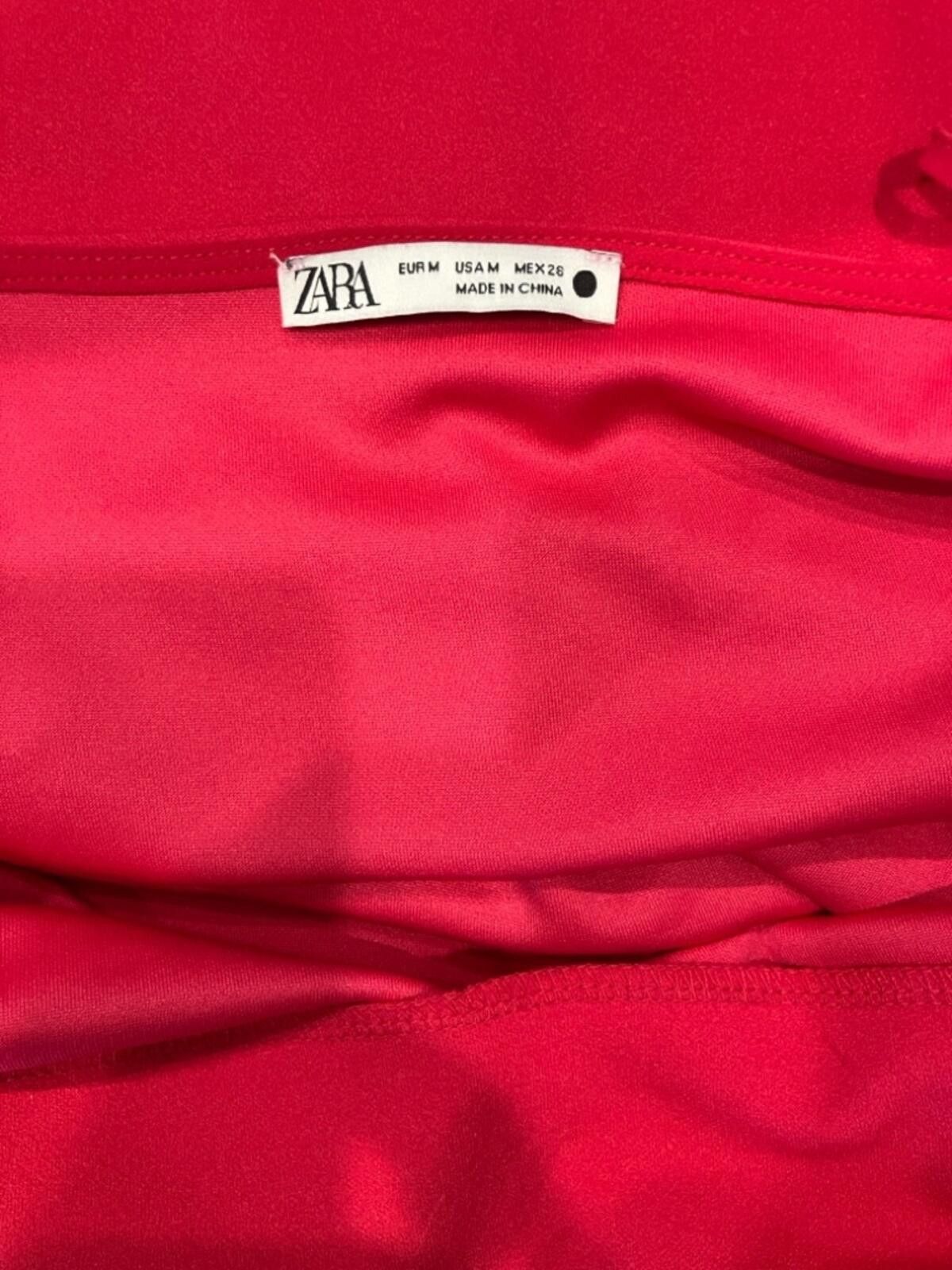 Zara Zara Hot Pinkish Red Mini Slip Dress with Cowl Neckline Size M / US 6-8 / IT 42-44 - 12 Thumbnail