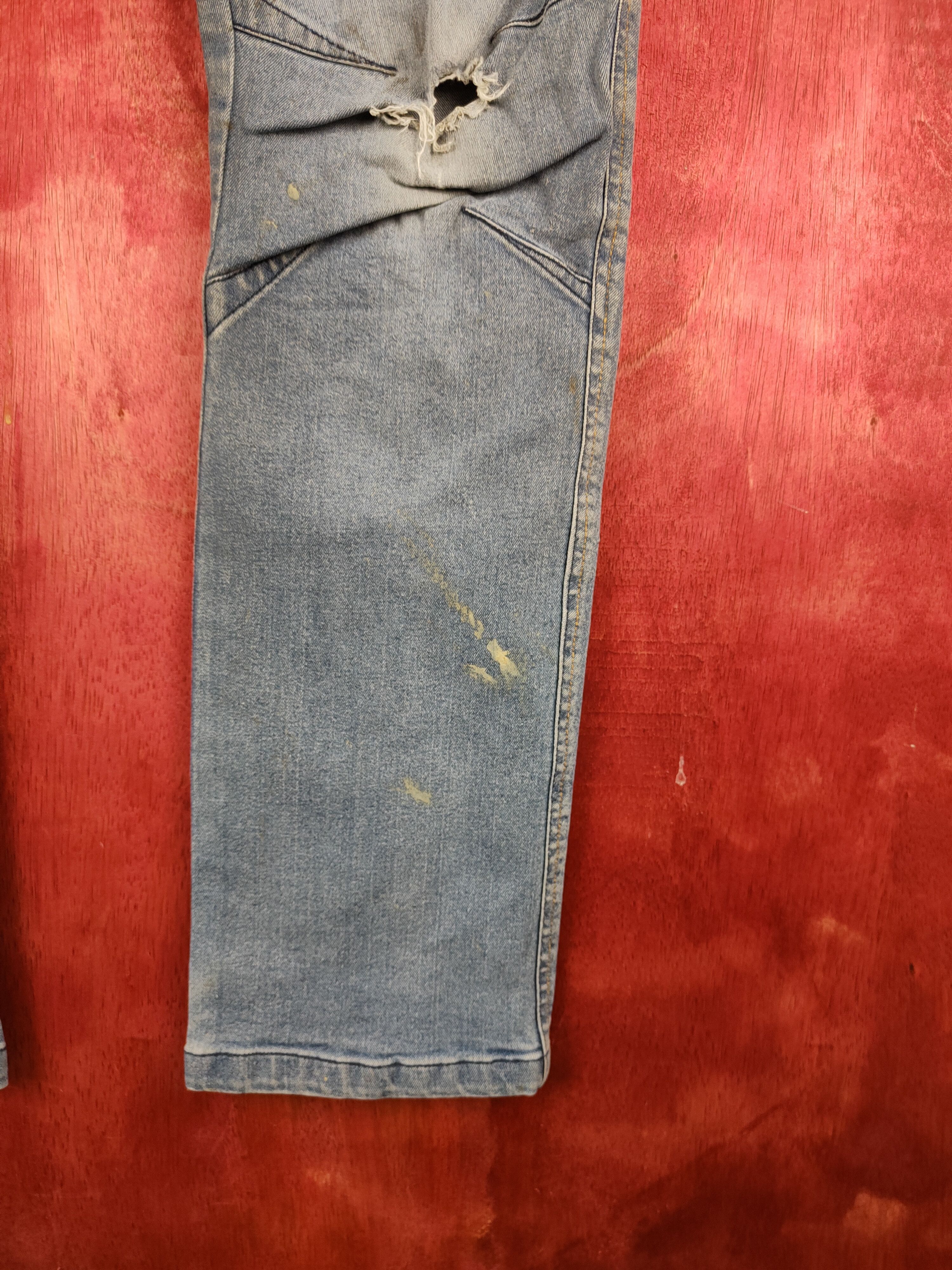 Japanese Brand FieldCore Blue Faded Distressed Ripped Jeans #S2018 Size US 33 - 7 Thumbnail