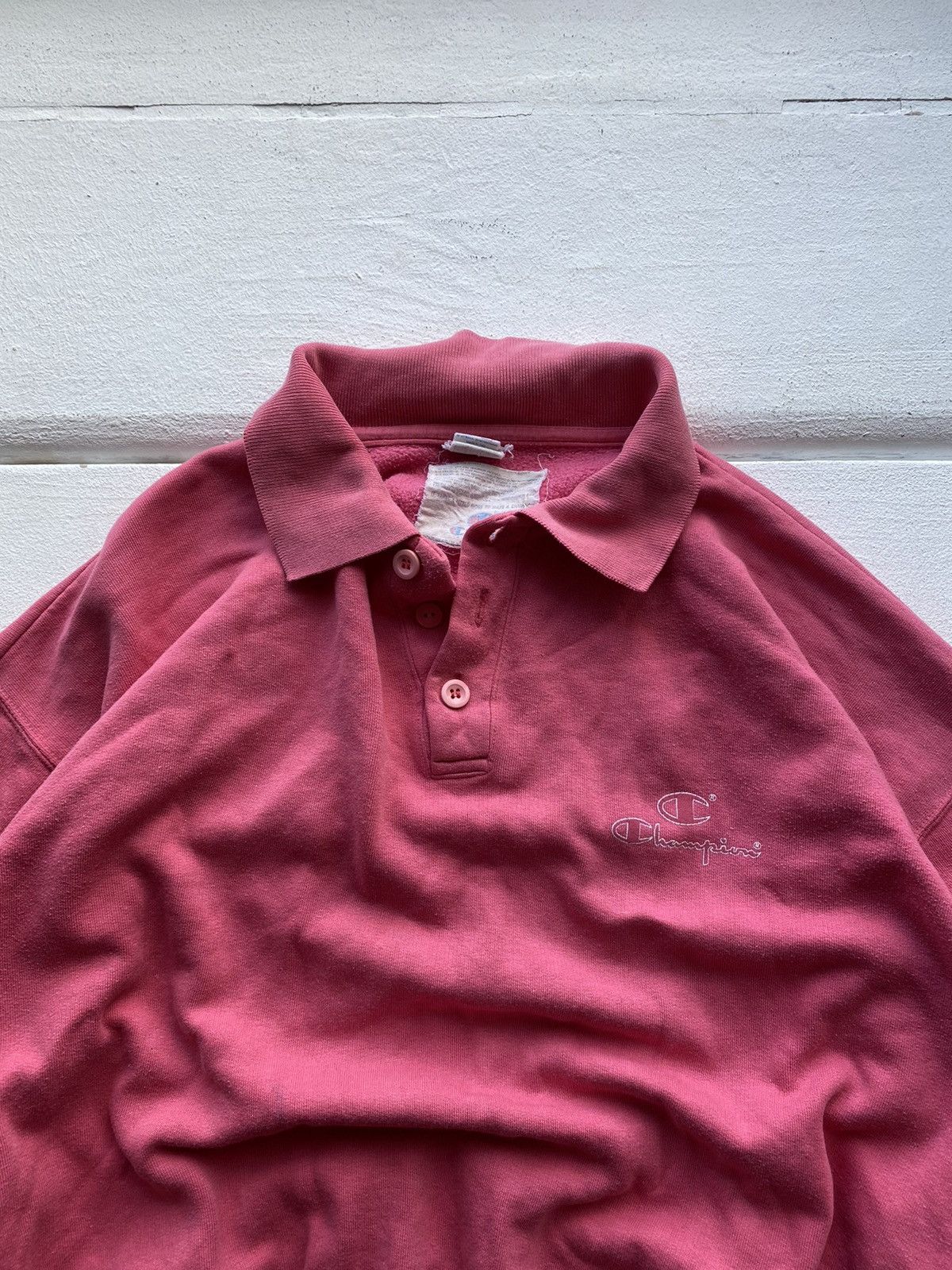 Champion × Vintage 🔥80s Champion Usa Know Now Pink Button Sweatshirt Mens Rare Size US L / EU 52-54 / 3 - 2 Thumbnail
