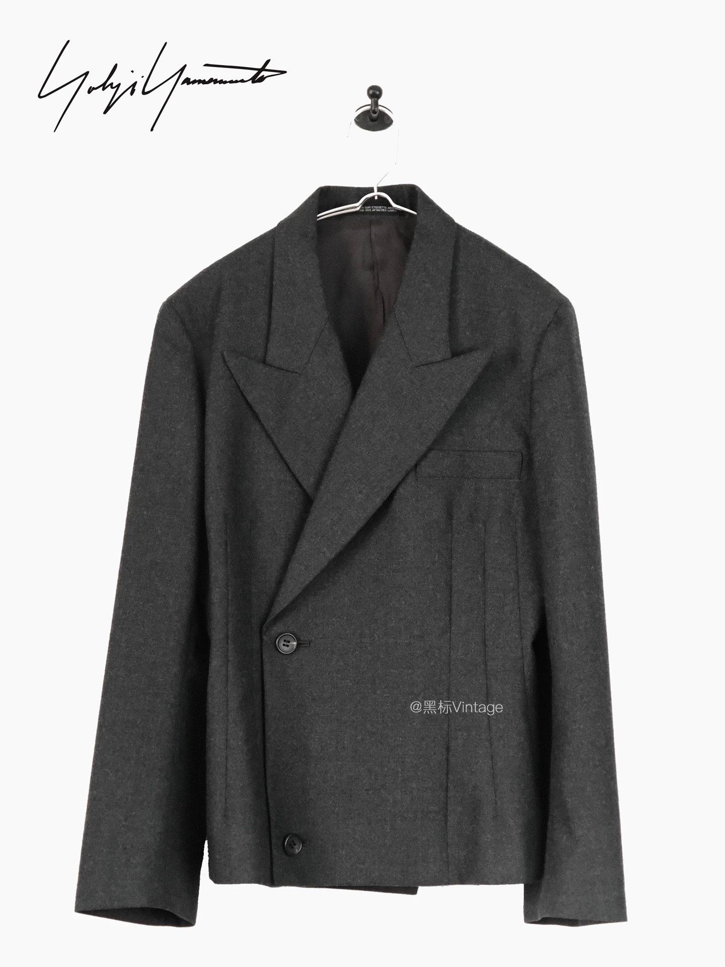 Yohji Yamamoto Yohji 98AW Archive Peak Lapel Mermaid Charcoal Size US XS / EU 42 / 0 - 1 Thumbnail
