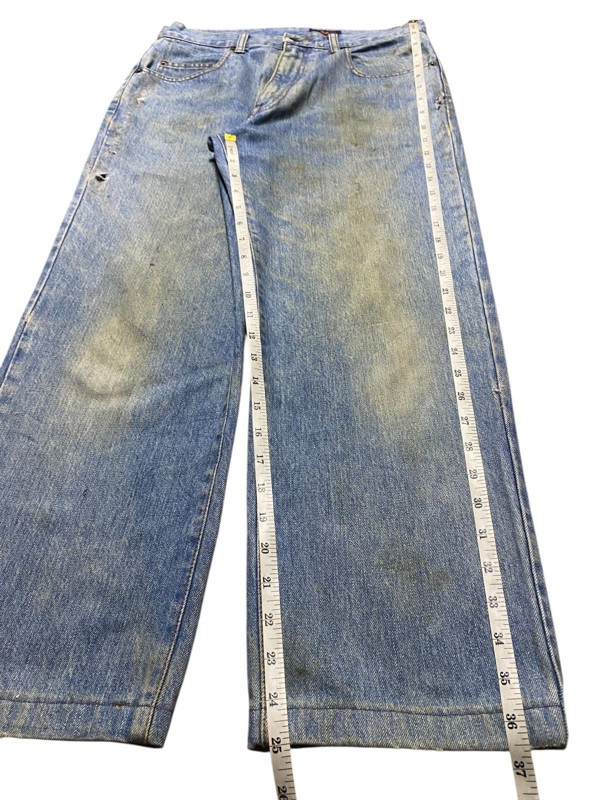Valentino Vtg Mario Valentino Dirty Mud Wash Distressed Loose Jeans Size US 31 - 17 Thumbnail