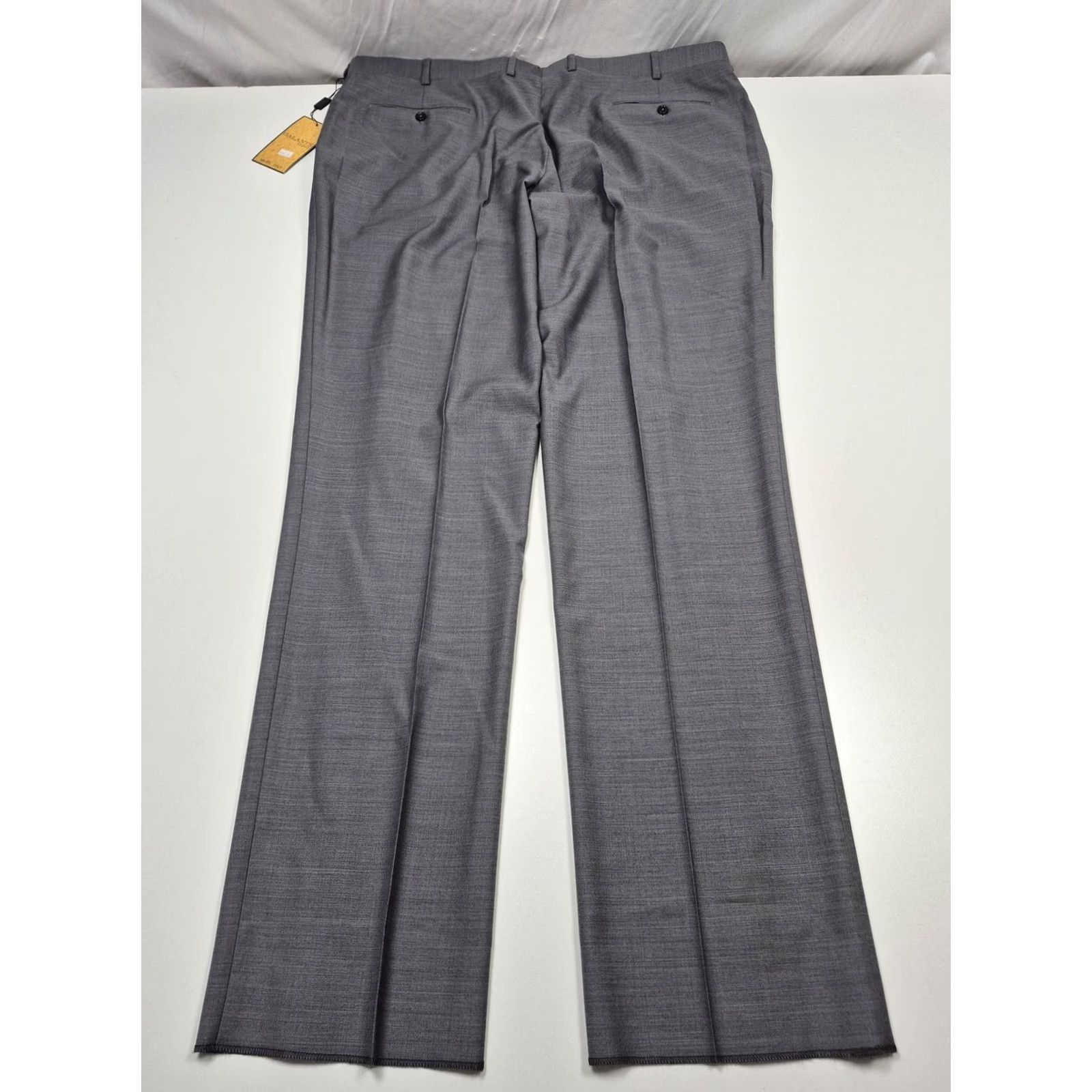 Vintage Galante Uomo Dress Pants Mens 44x36 Gray Wool Flat Front Unhemmed Italy NWT Size US 44 / EU 60 - 6 Thumbnail
