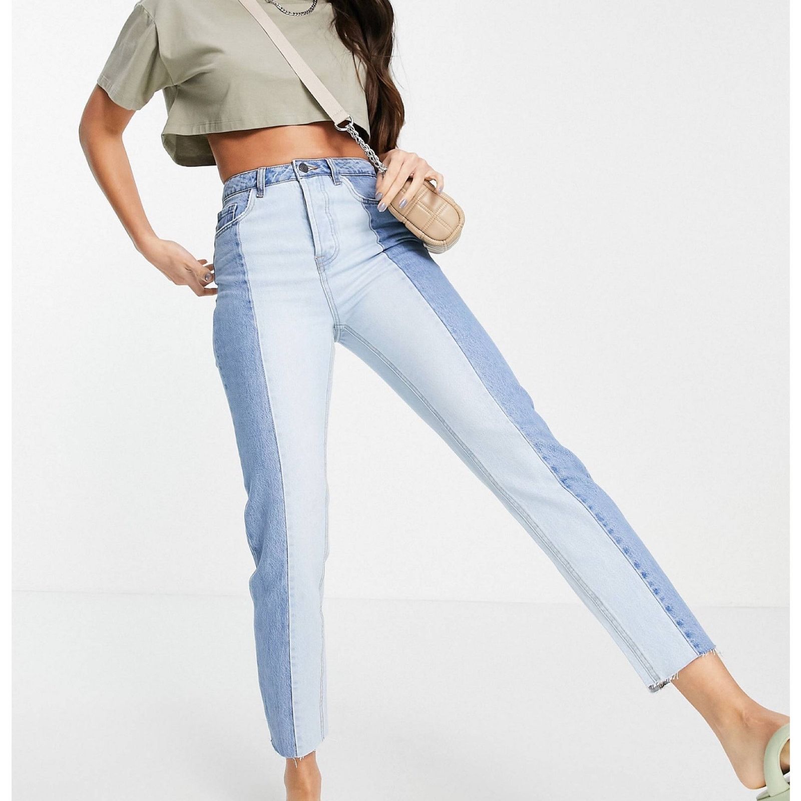 Other ASOS STR Two Tone High Rise Straight Leg Jeans Size 2 Size 26" / US 2 / IT 38 - 7 Thumbnail