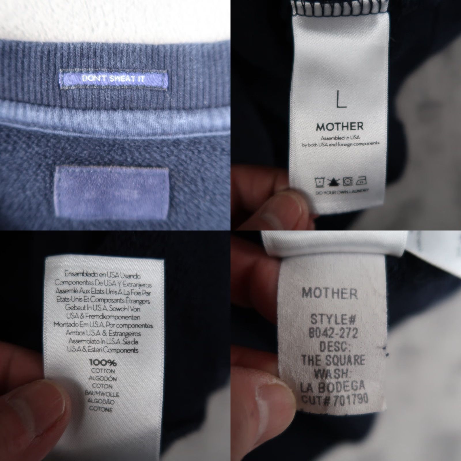 MOTHER MOTHER Sweatshirt Shirt Blue L Crewneck Logo Graphic Print Raglan Sleeve Size L / US 10 / IT 46 - 9 Thumbnail