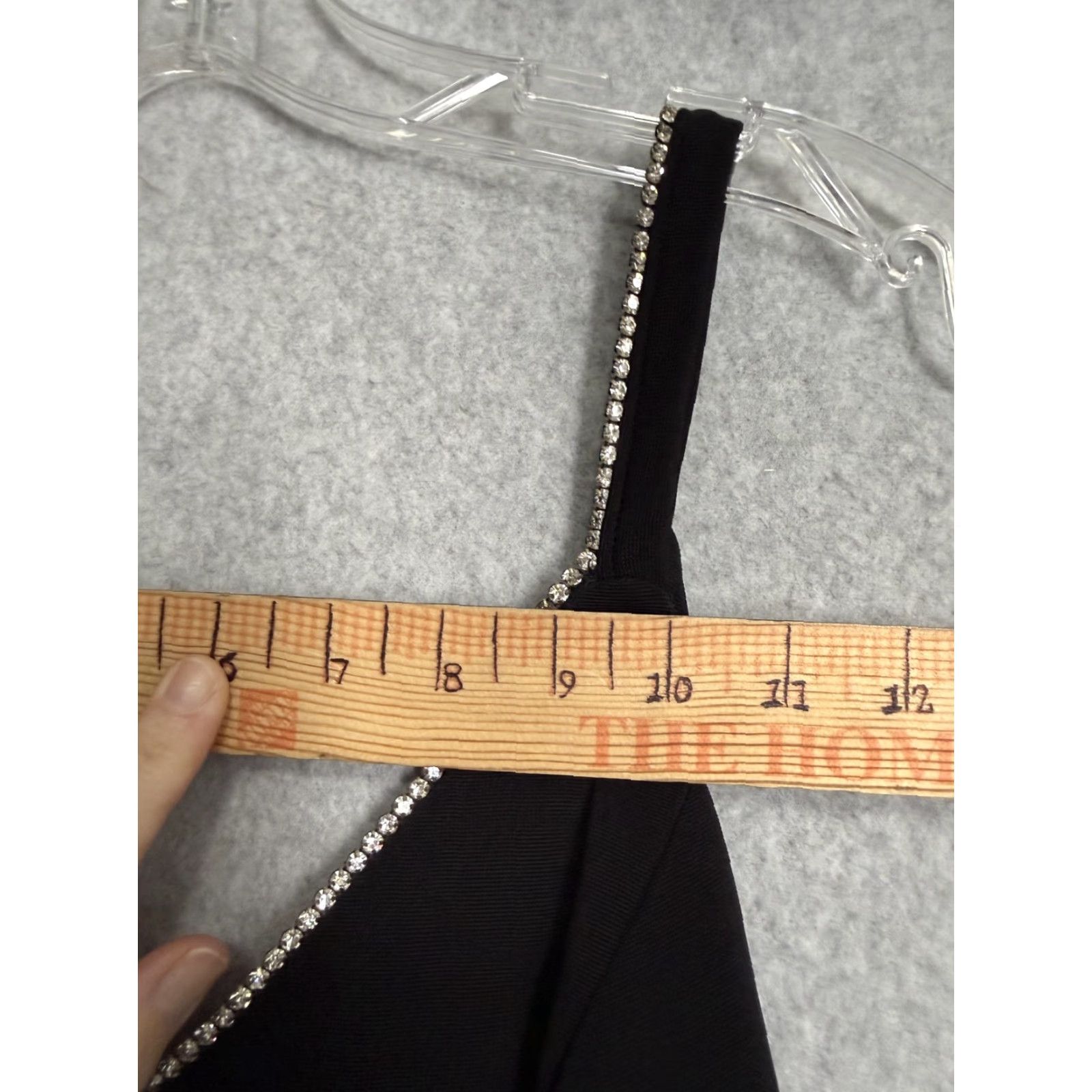 Vintage Dave & Johnny Dress Womens Medium BlacGown Rhinestone V Neck Maxi Formal Size M / US 6-8 / IT 42-44 - 7 Thumbnail