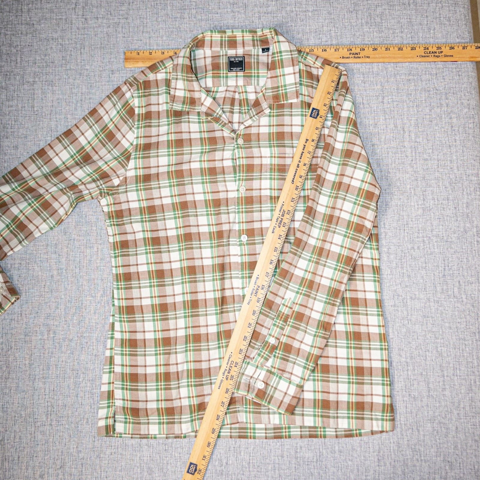 Todd Snyder Todd Snyder Men's Large Camp Collar Flannel Shirt Plaid Size US L / EU 52-54 / 3 - 7 Thumbnail