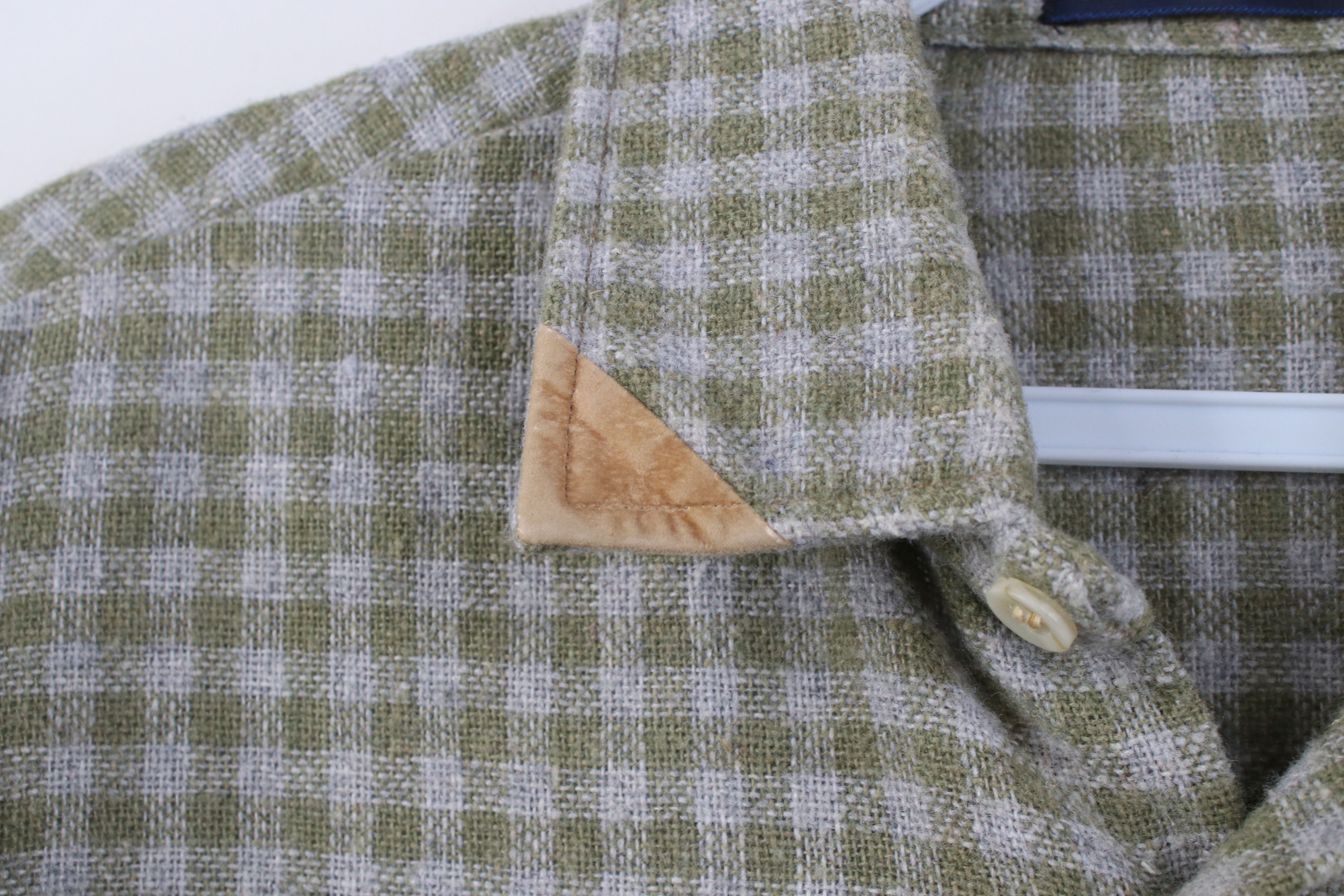 Vintage Vintage 70s Streetwear Knit Collared Button Shirt Plaid Size US S / EU 44-46 / 1 - 6 Thumbnail