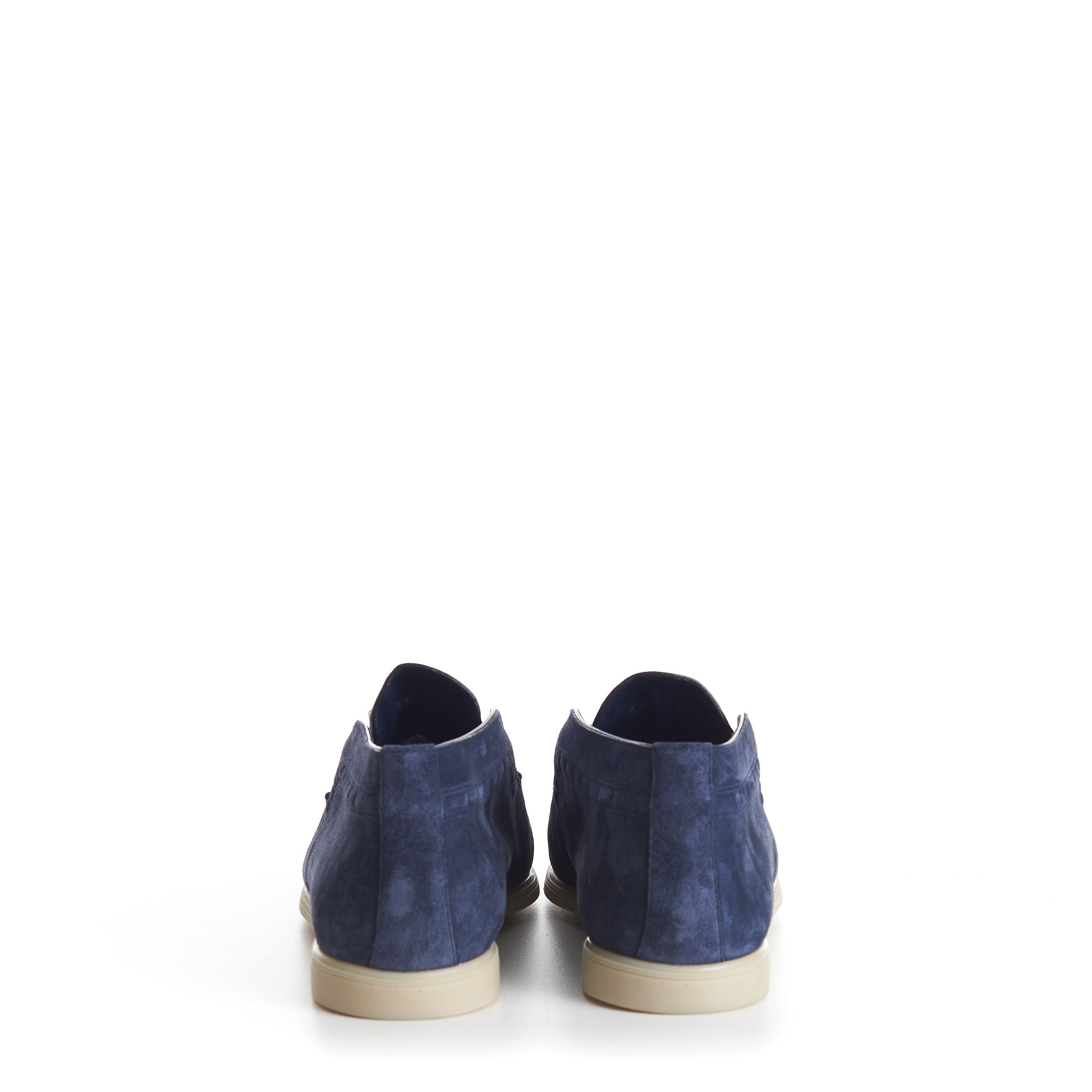 Stefano Ricci Blue Suede Slip-On Ankle Boots - Eagle Head Application Size US 10.5 / EU 43-44 - 7 Thumbnail
