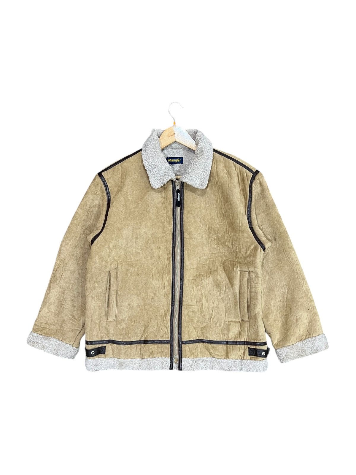 Vintage × Wrangler Vtg Wrangler Sherpa Sheep skin Leather Jacket Size US M / EU 48-50 / 2 - 1 Thumbnail