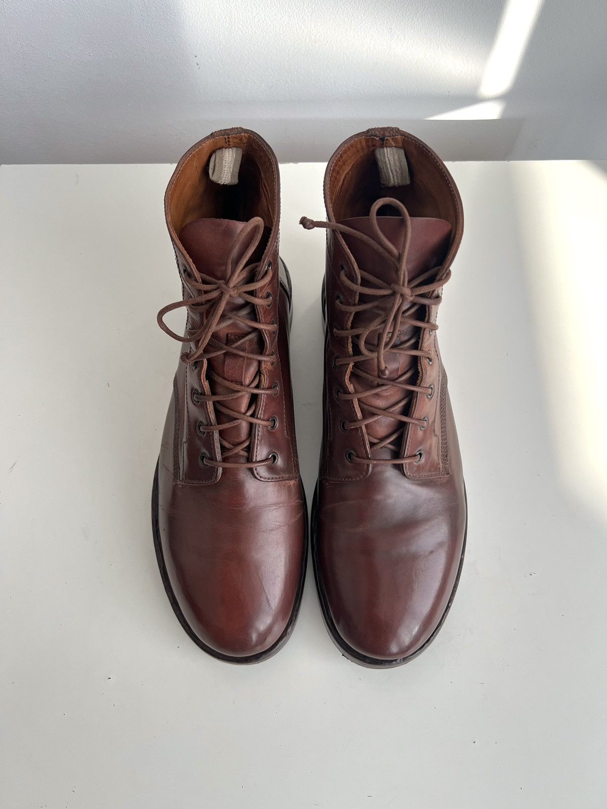 Marsell 🔥Officine Creative Lawry 001 Leather Cognac Boots Size US 11.5 / EU 44-45 - 4 Thumbnail