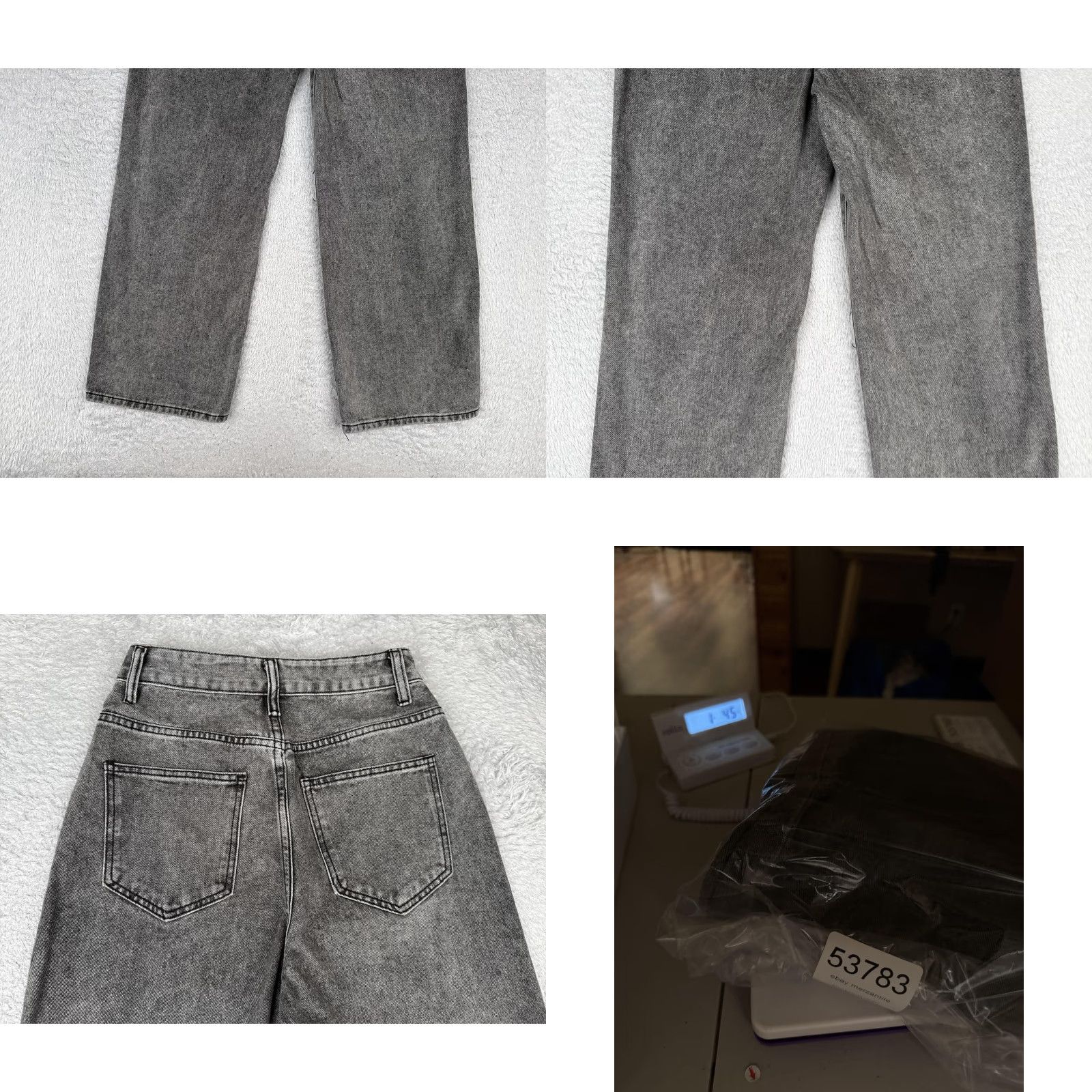 Shein SheIn Jeans Womens 4 Gray High Rise Straight Charcoal Wash Denim Cotton 25x28 Size 27" / US 4 / IT 40 - 10 Thumbnail