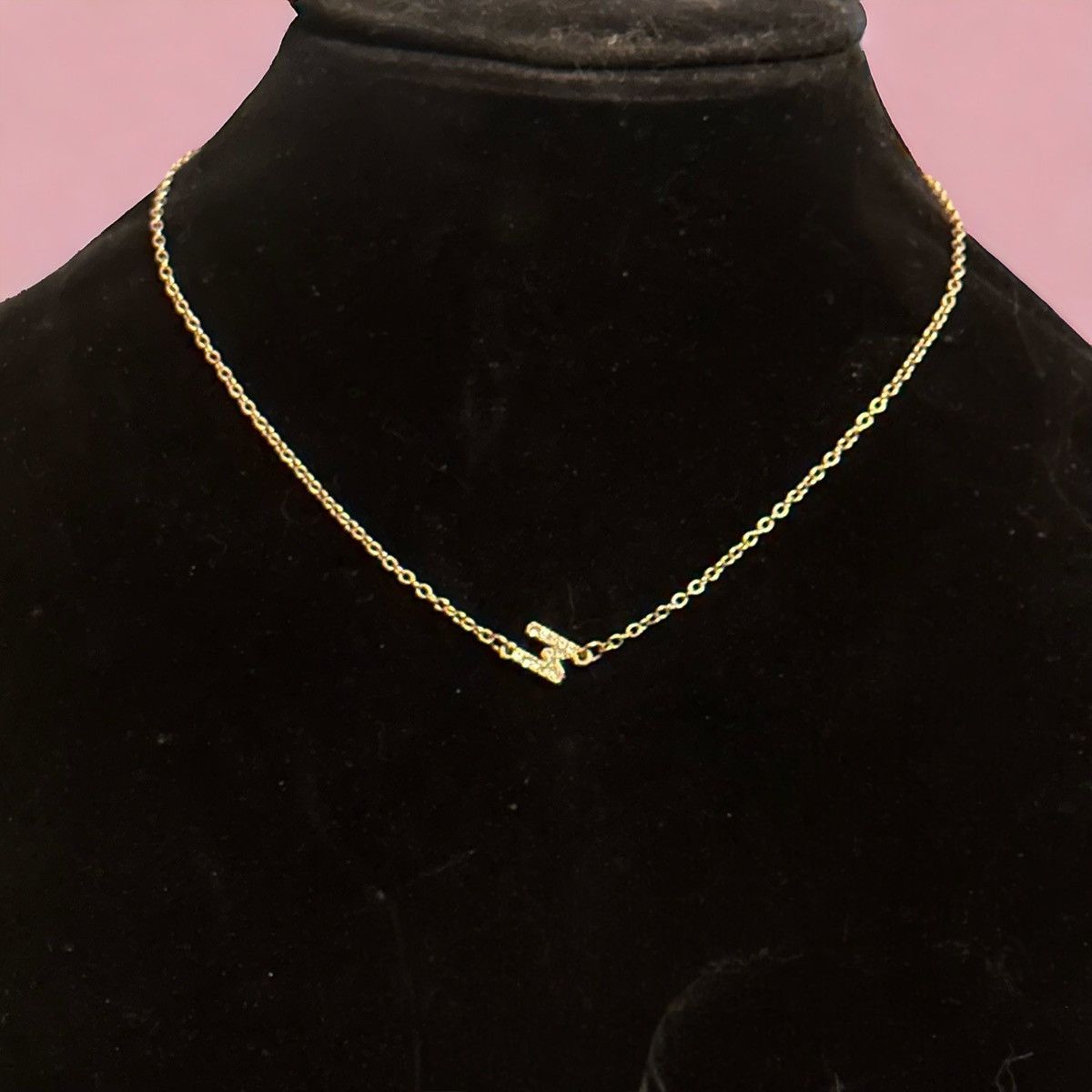 Other Sugarfix by BaubleBar paved sideway letter M necklace Size ONE SIZE - 1 Thumbnail