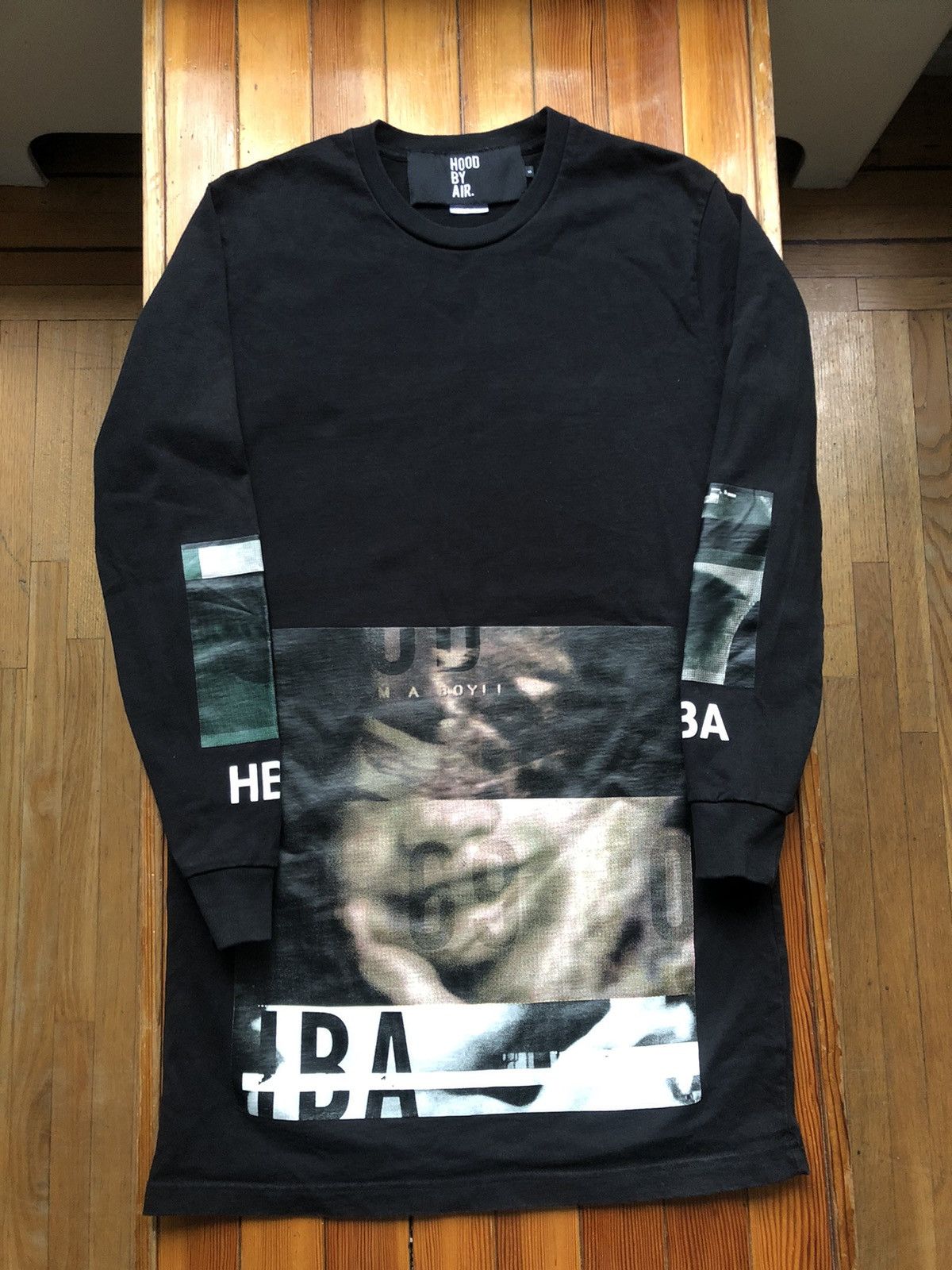 image of Hood By Air Fw14 Mother Womb Long Sweatshirt in Black, Men's (Size Small)