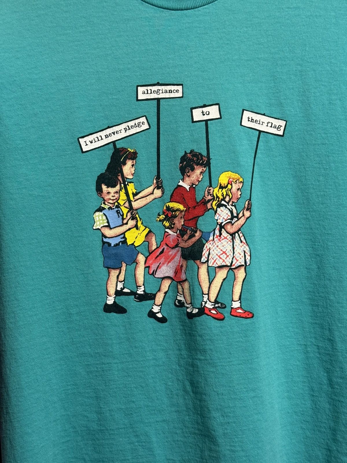 Supreme Supreme Protest Kids Pledge Tee 2008 Teal Blue M Size US M / EU 48-50 / 2 - 2 Thumbnail
