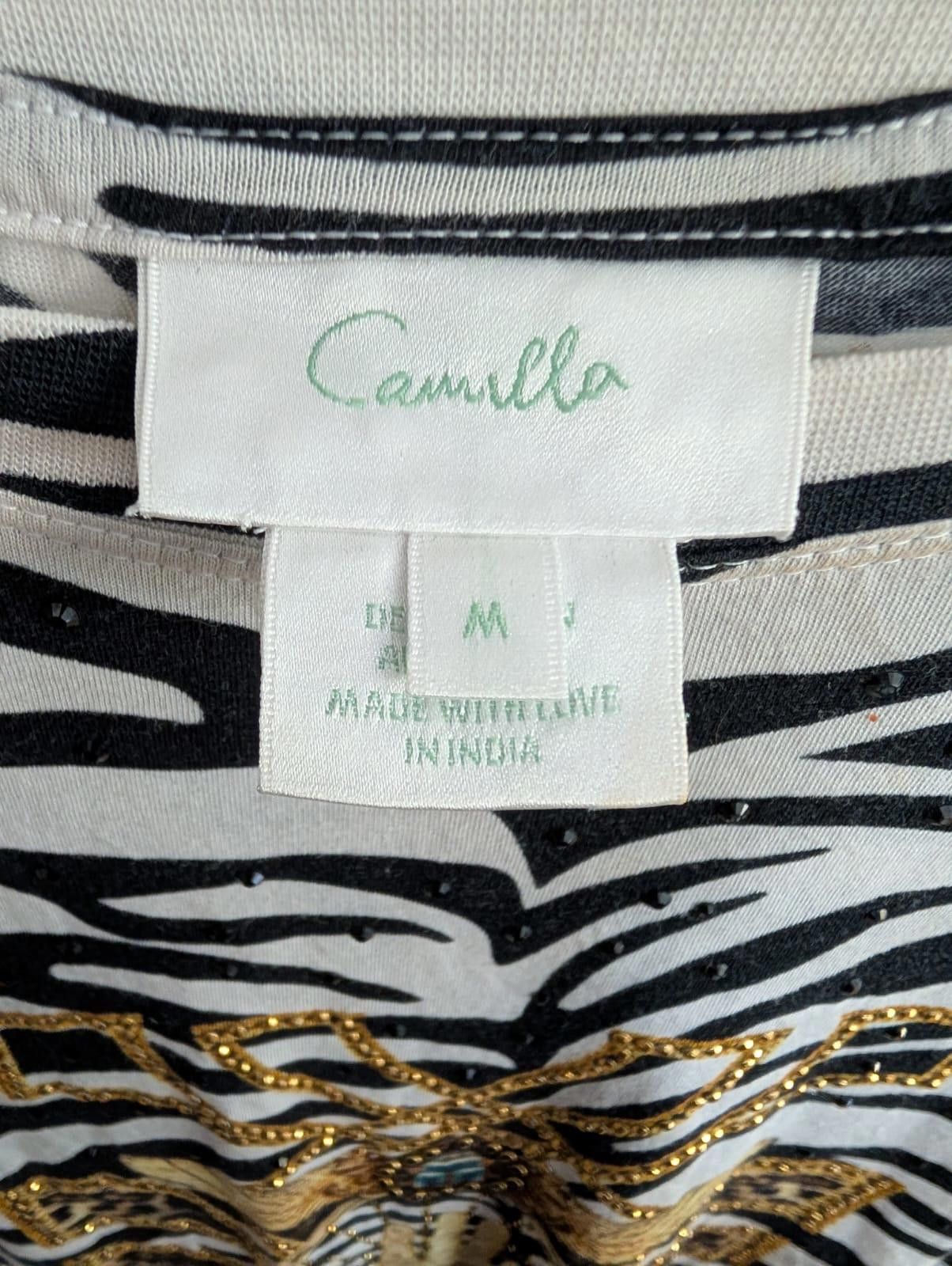 Cadillac Camilla Zebra Print Embellished Women's Top Size M Size M / US 6-8 / IT 42-44 - 2 Thumbnail
