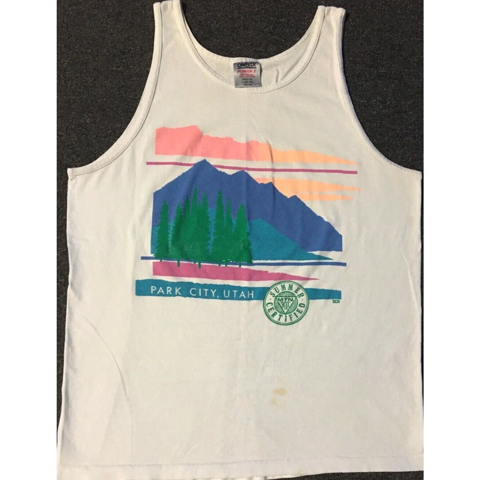 Vintage VINTAGE Park City Utah Faded Tank Top M White 100% Cotton Single Stitch Graphic Tee 80s 90s Grunge Vaporwave Mens Size US M / EU 48-50 / 2 - 2 Thumbnail