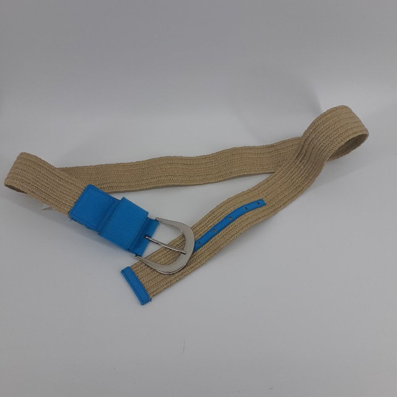 Nine West Nine West Women's Tan Bright Sky Blue Single Prong Belt XL Size ONE SIZE - 9 Thumbnail