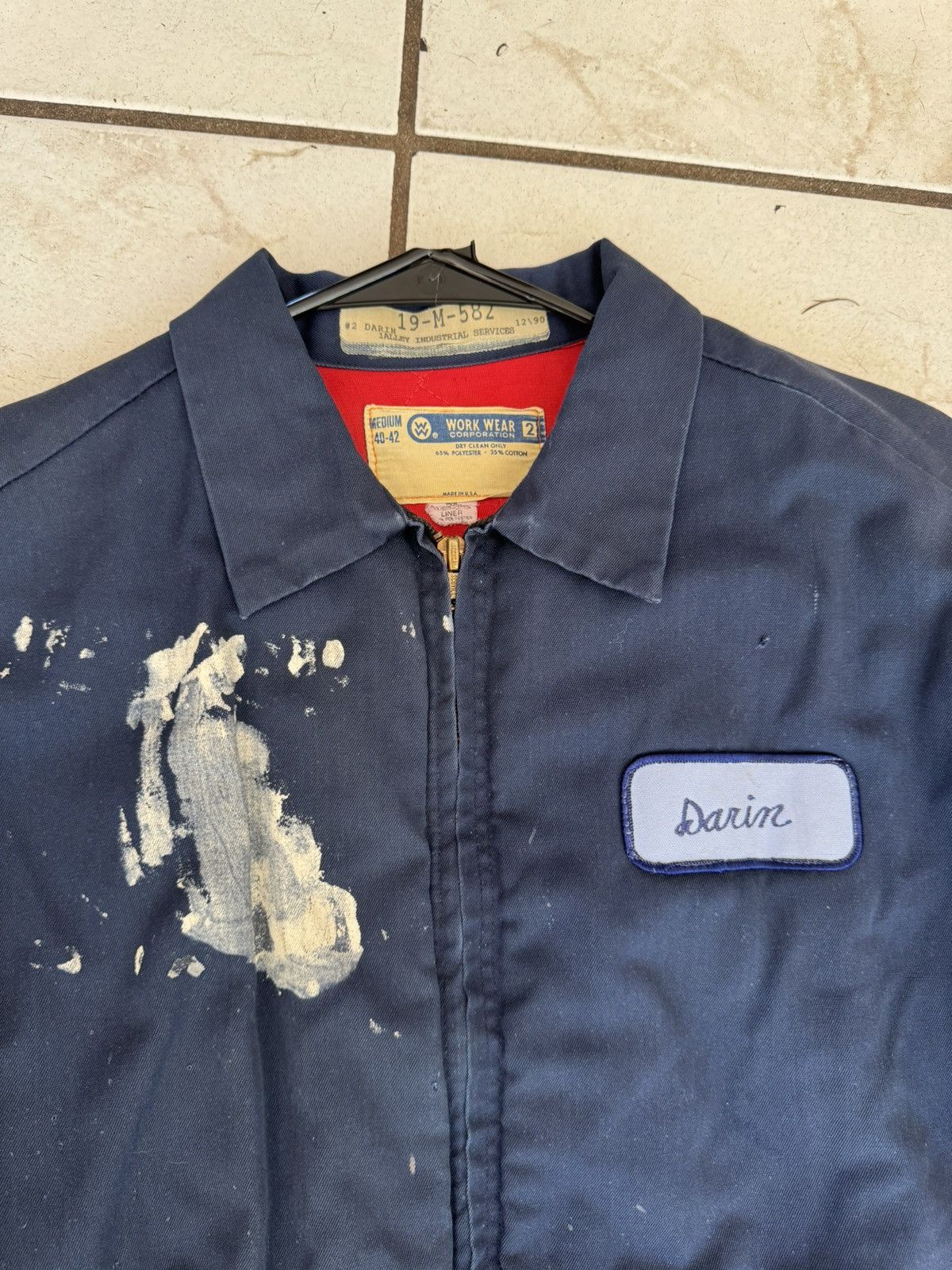 Vintage 70s mechanic jacket paint splattered Size US M / EU 48-50 / 2 - 2 Thumbnail