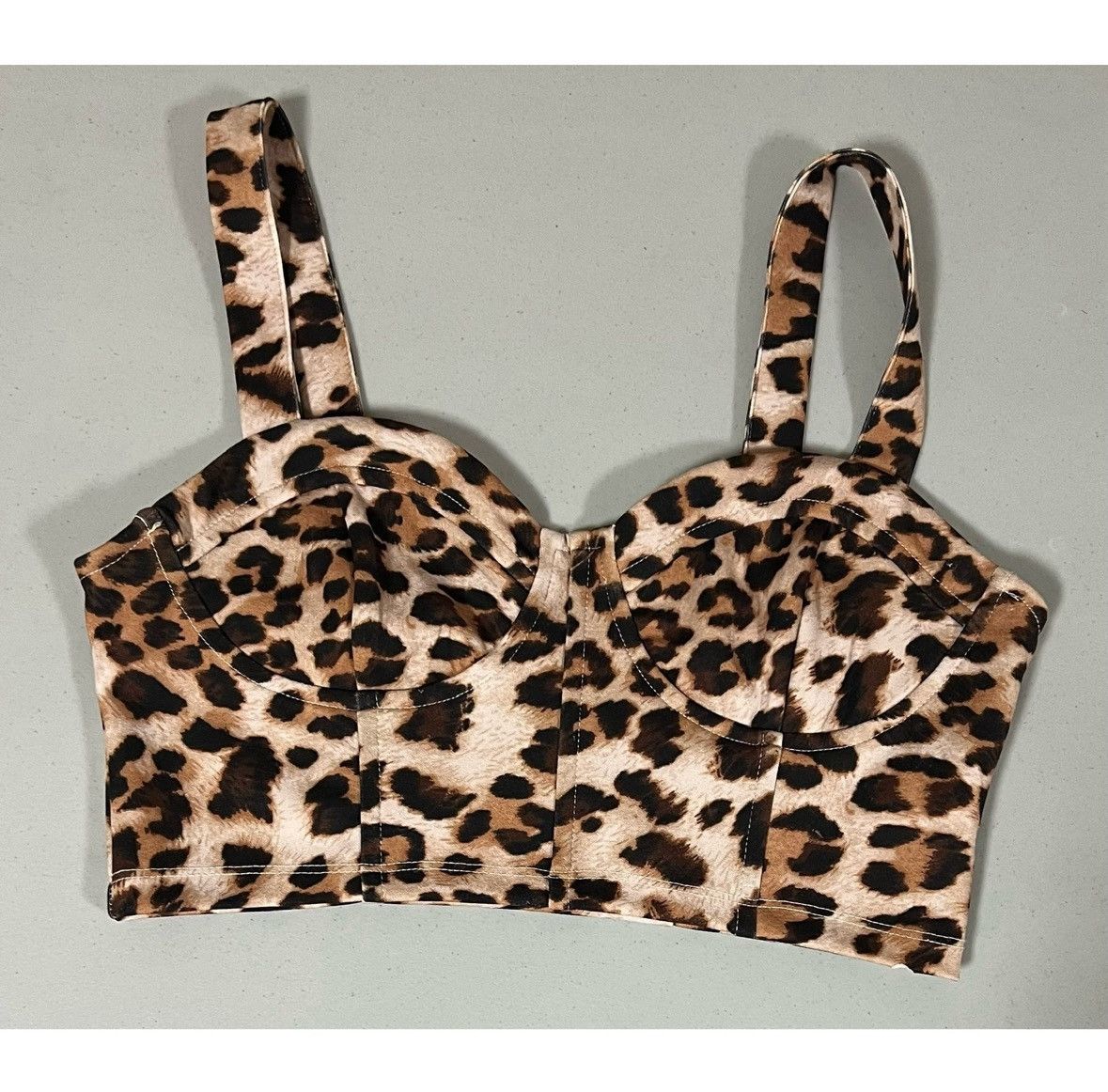 Vintage Cheetah Leopard Animal Print Crop Top Shirt Blouse Size S 🤎✨ Size S / US 4 / IT 40 - 2 Thumbnail